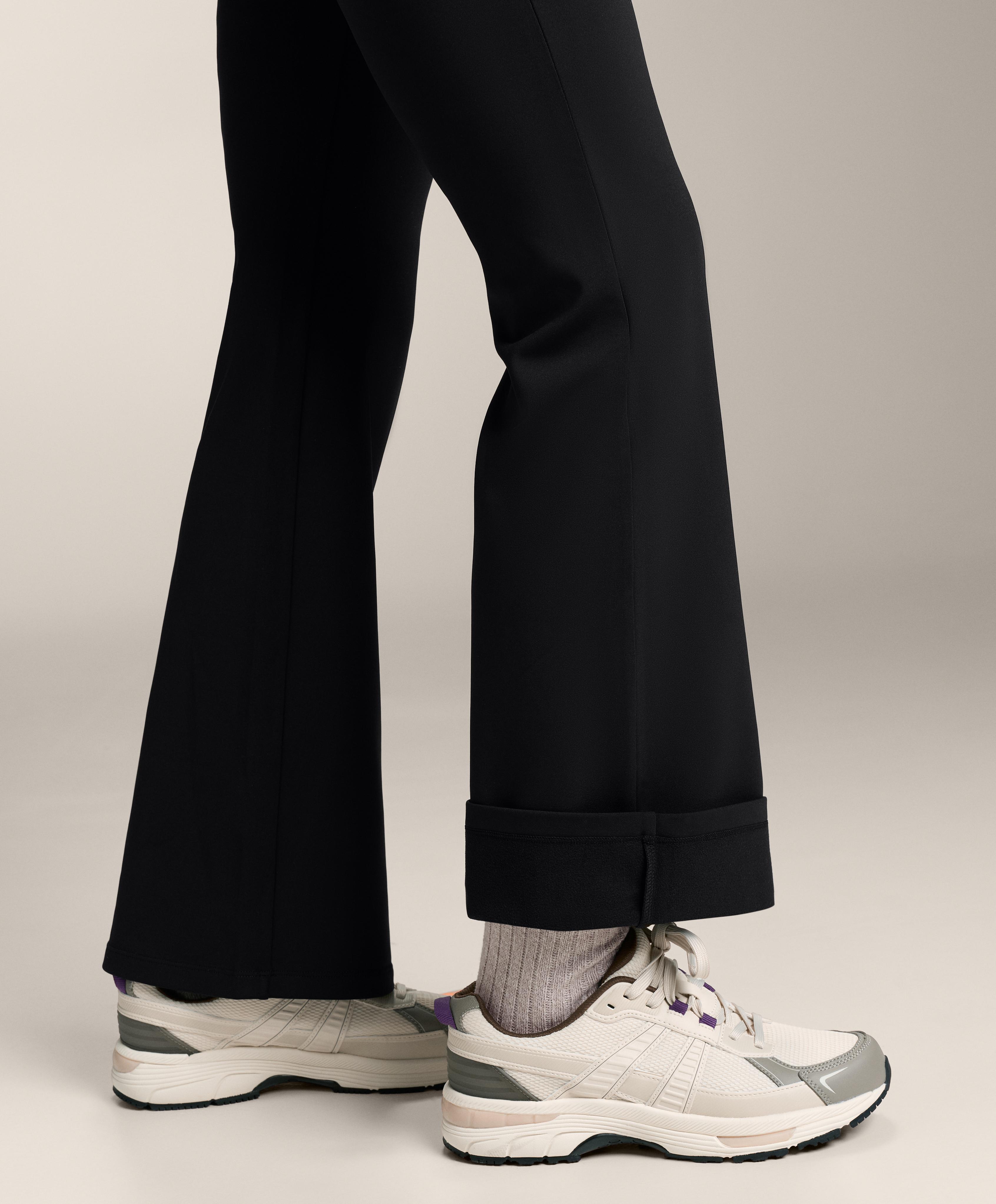 Warm flare maternity trousers — BLACK