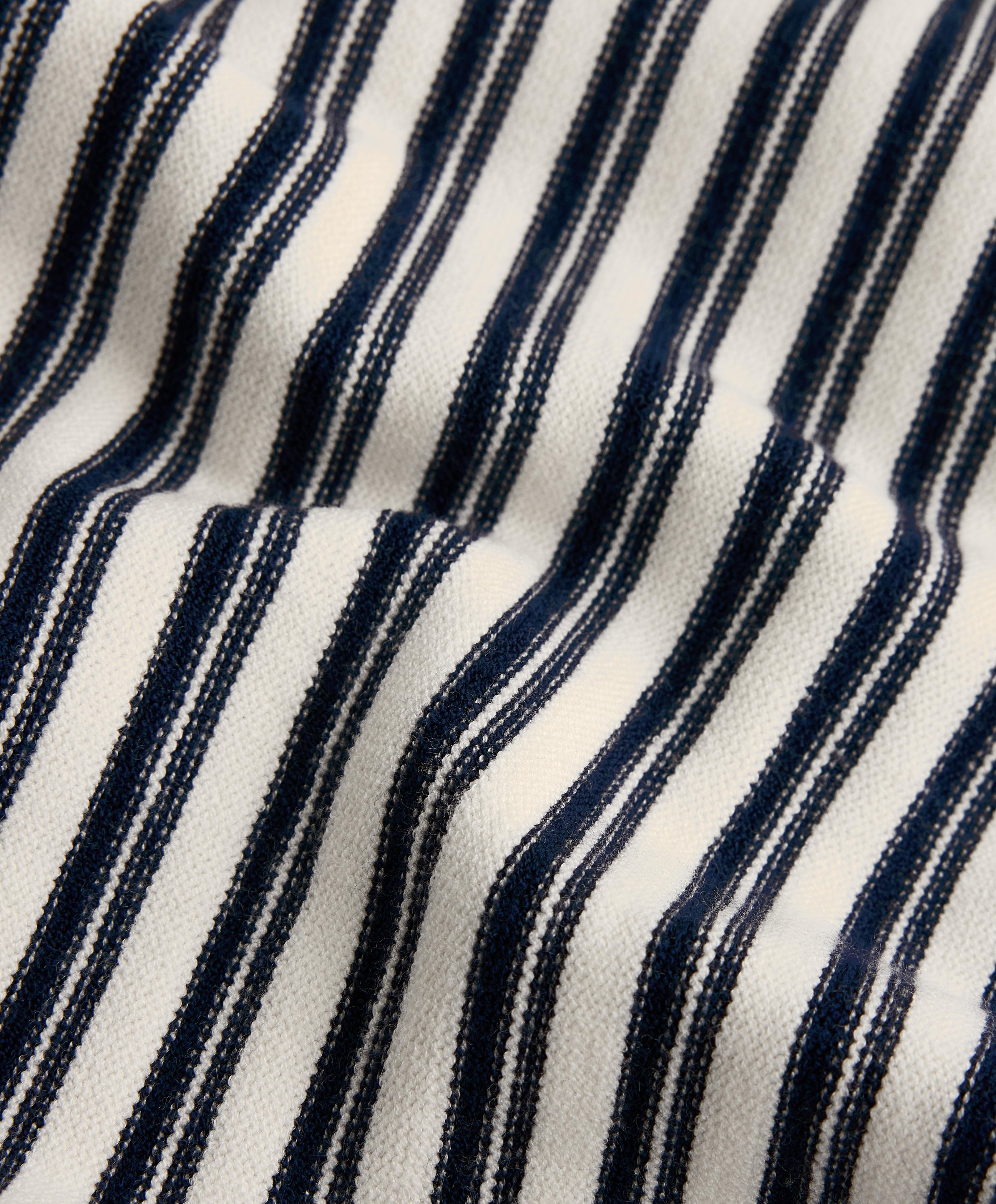Diagonal stripe wide-leg knit trousers — NAVY BLUE