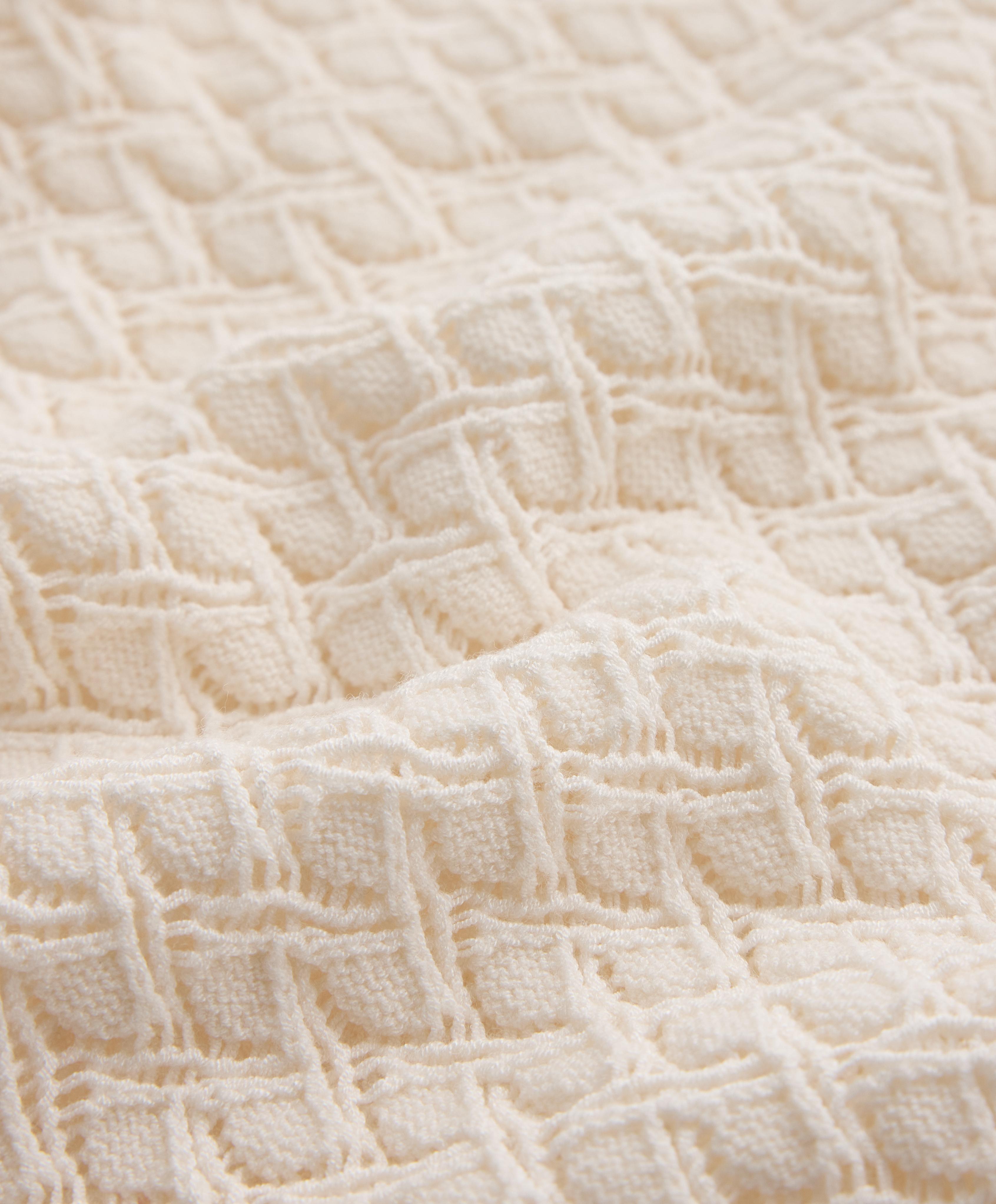 Crochet knit bloomer trousers — PALE ECRU