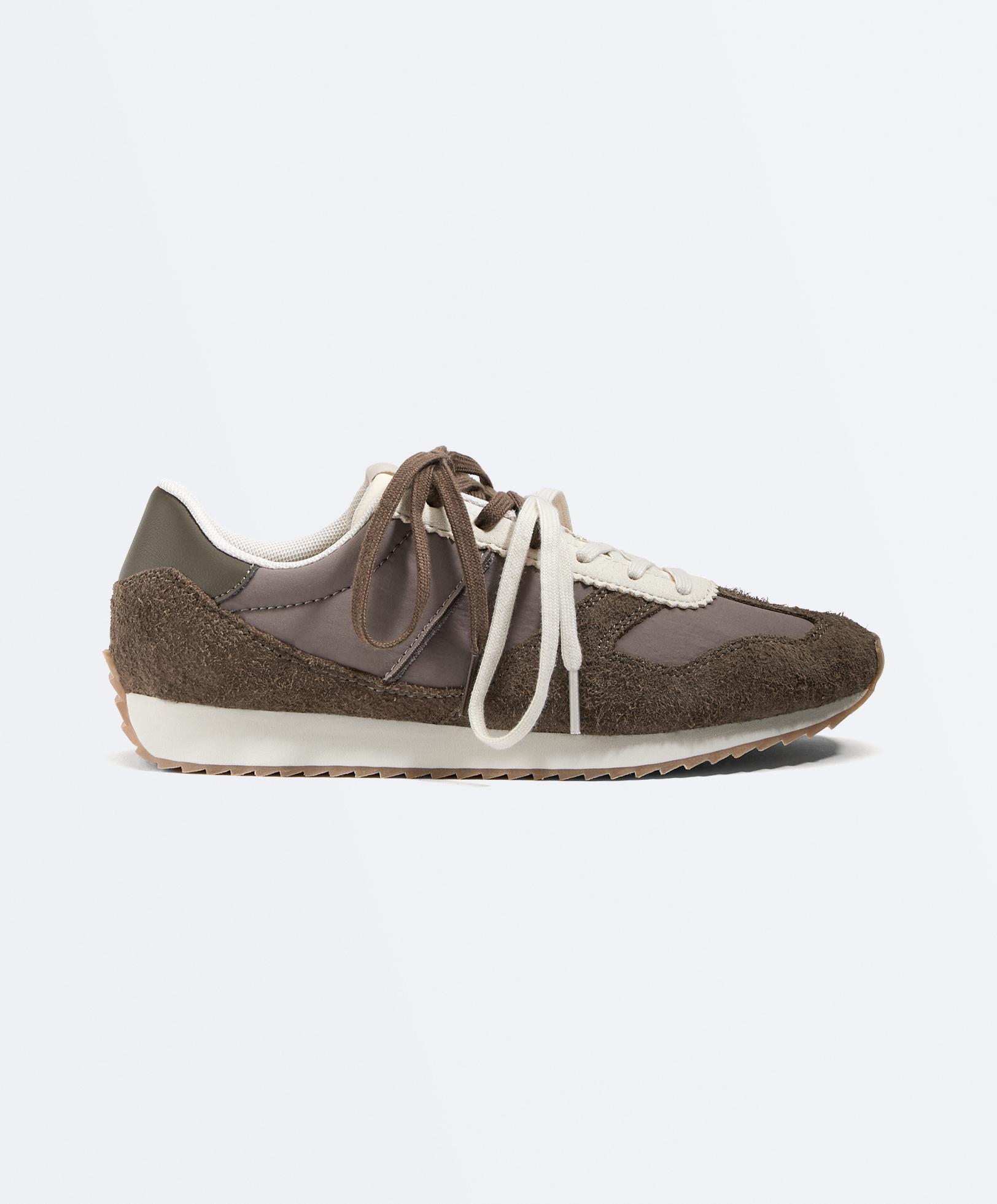 Colour-block trainers — BROWN