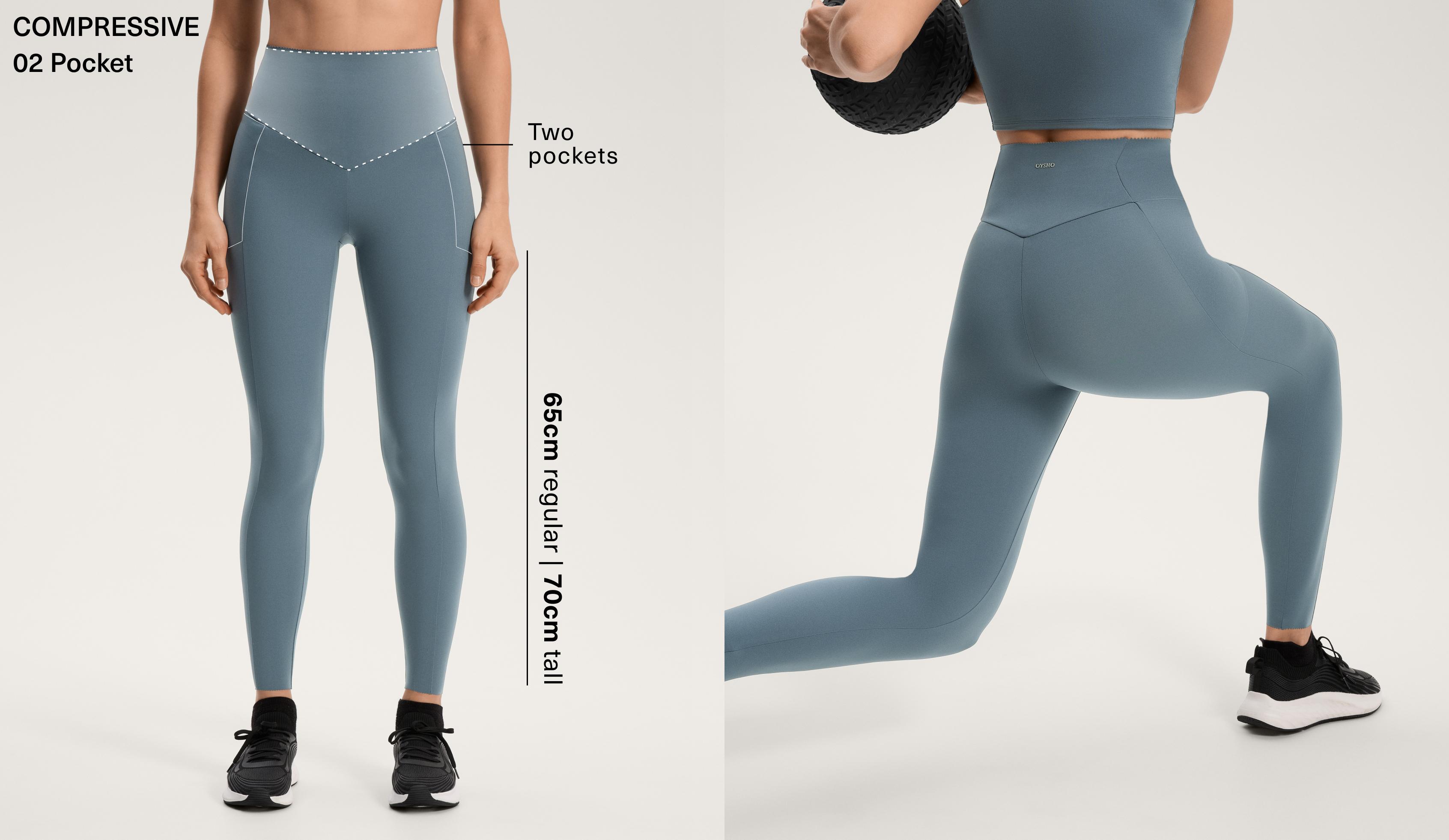 High-rise Compressive ankle-length leggings with pocket