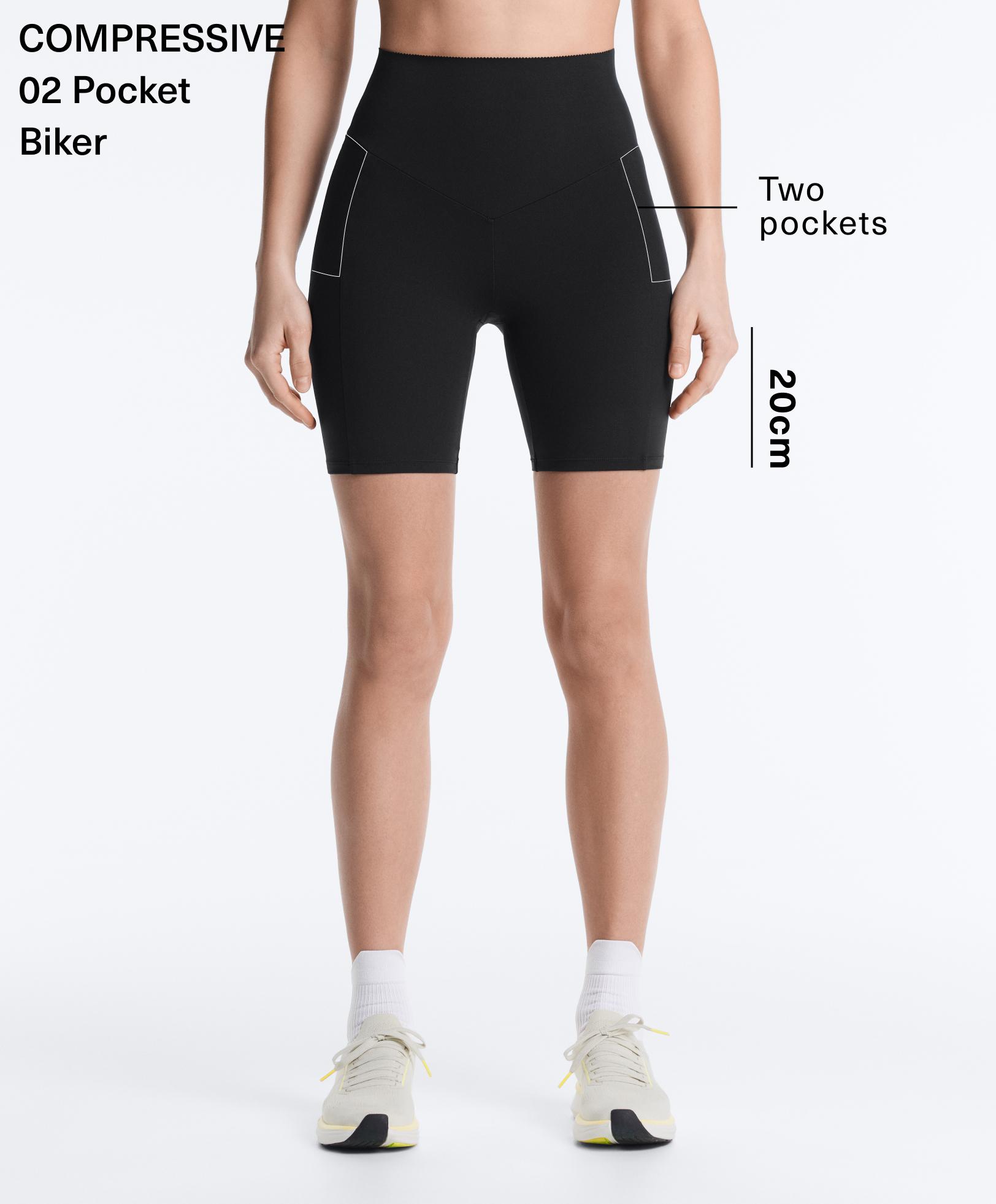 Leggings de cycliste taille haute Compressive pocket 20 cm Leggings de cycliste taille haute Compressive pocket 20 cm