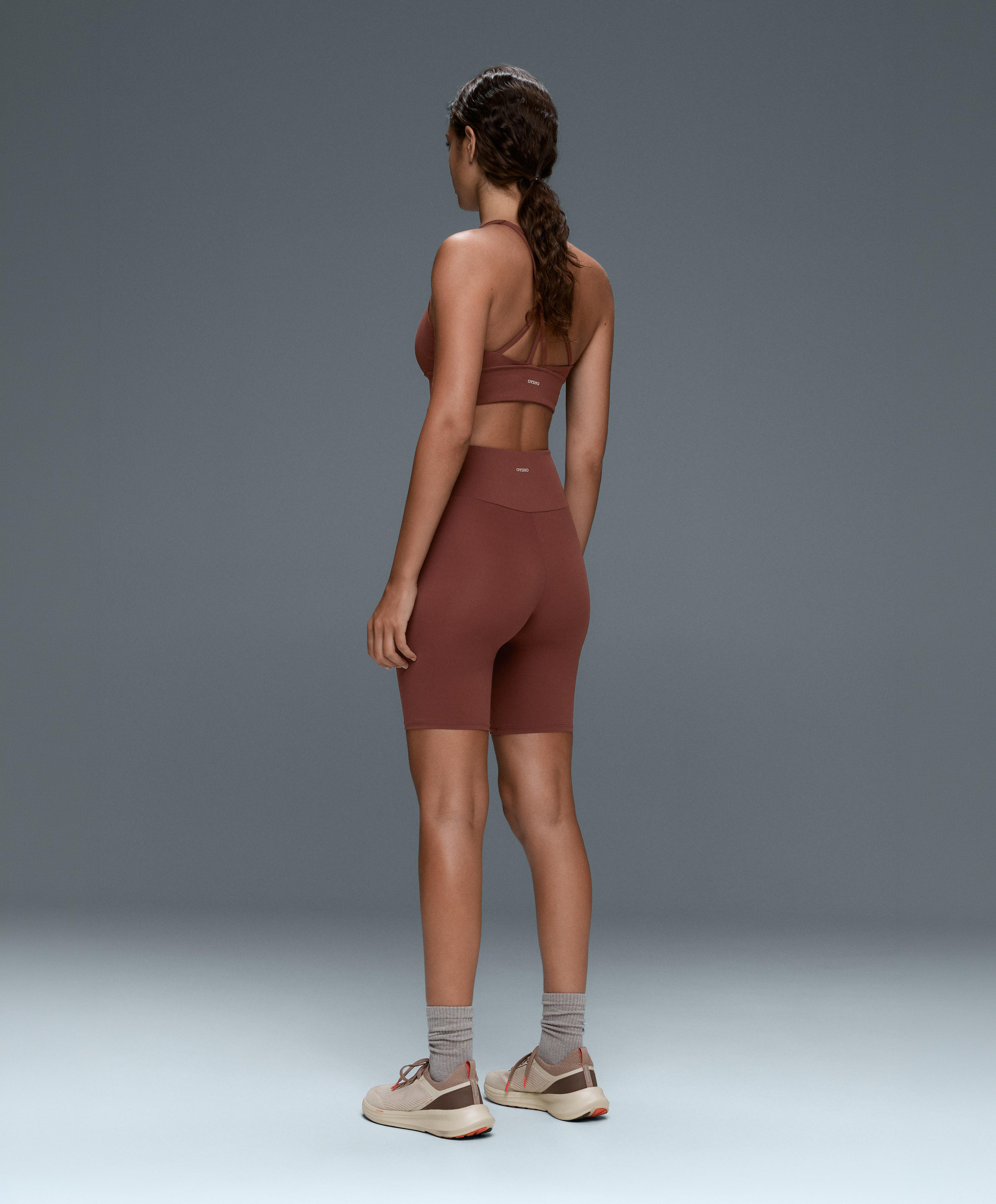 Comfortlux high-rise 20cm biker leggings — TERRACOTTA
