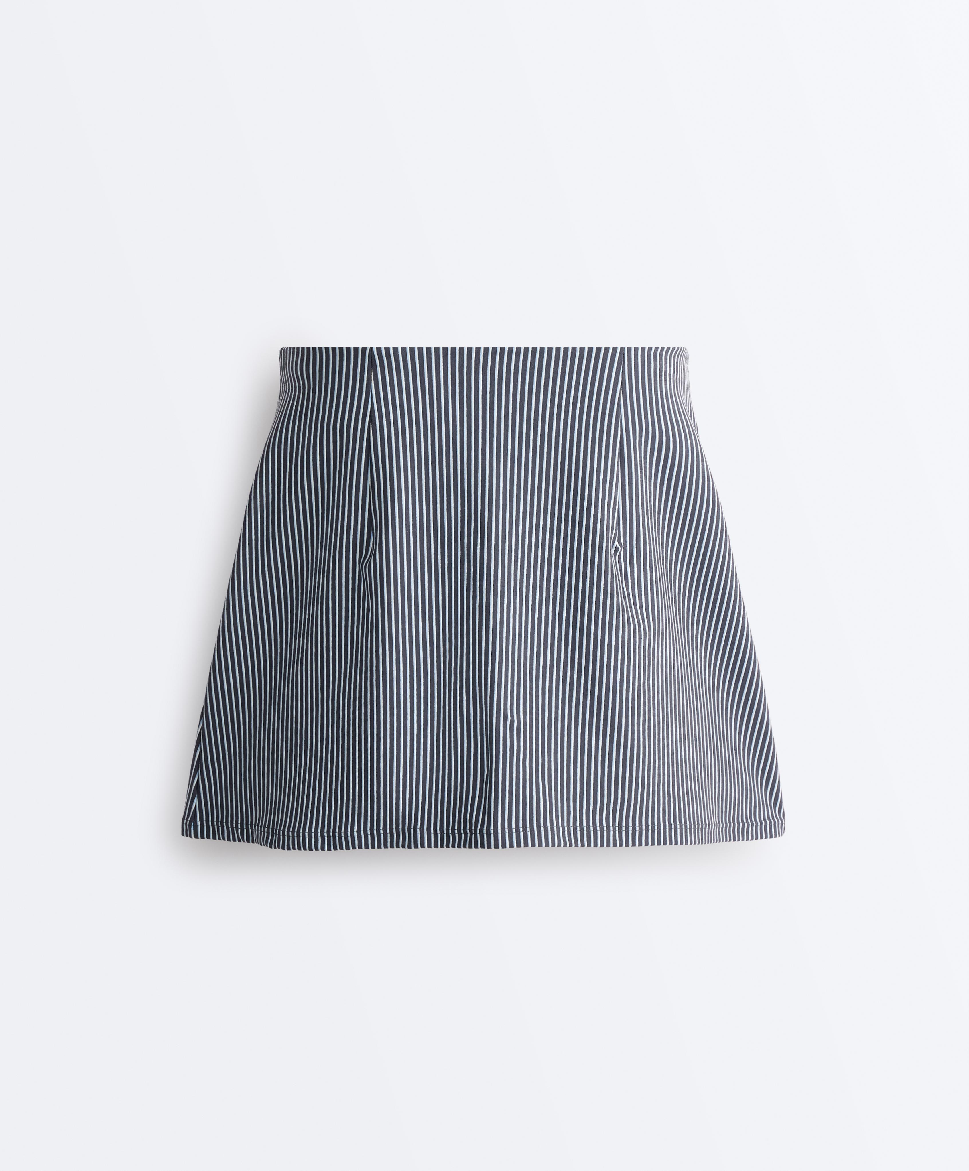 Evermove high rise striped short skirt — STEEL GREY