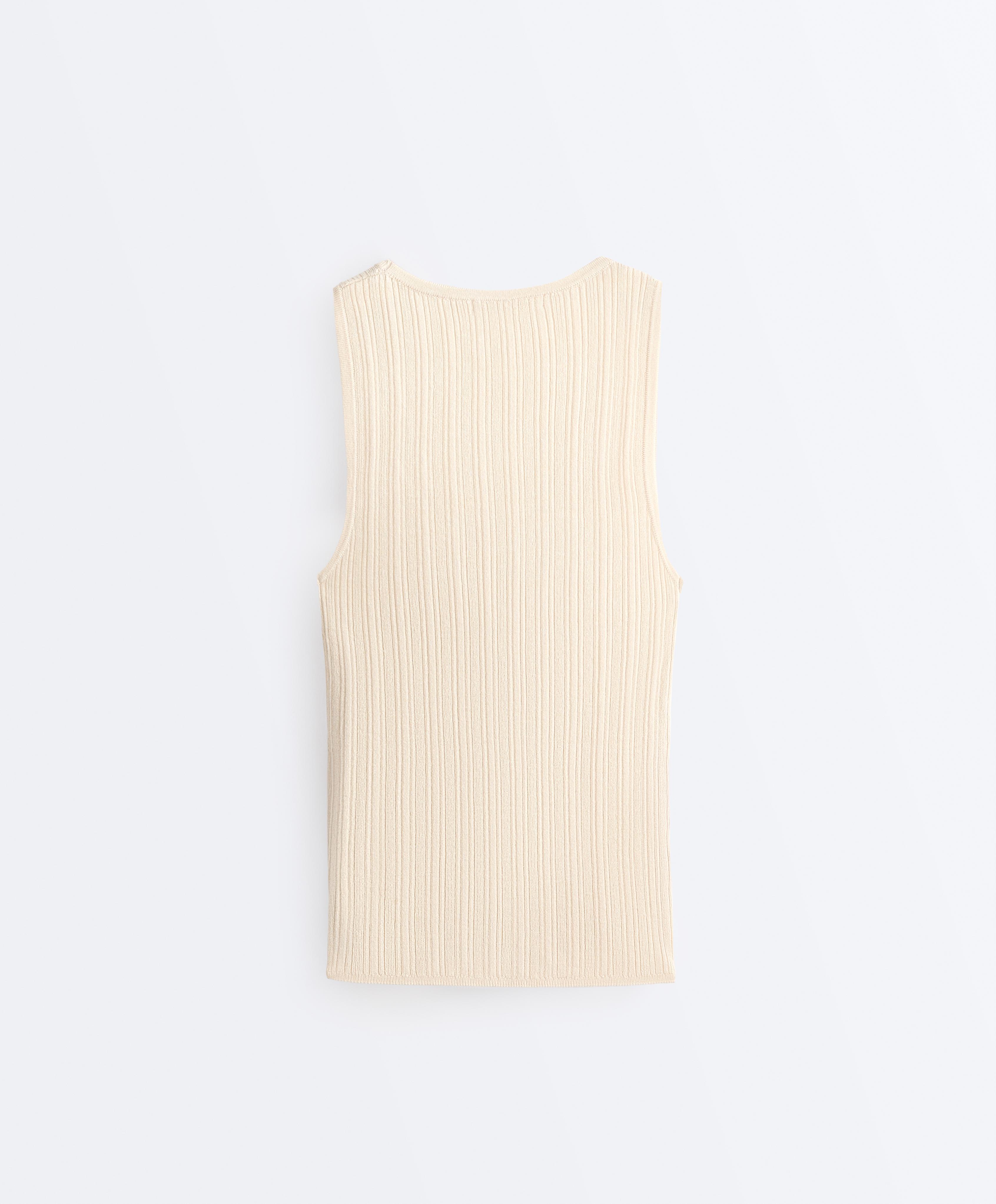 Rib knit top — PLASTER