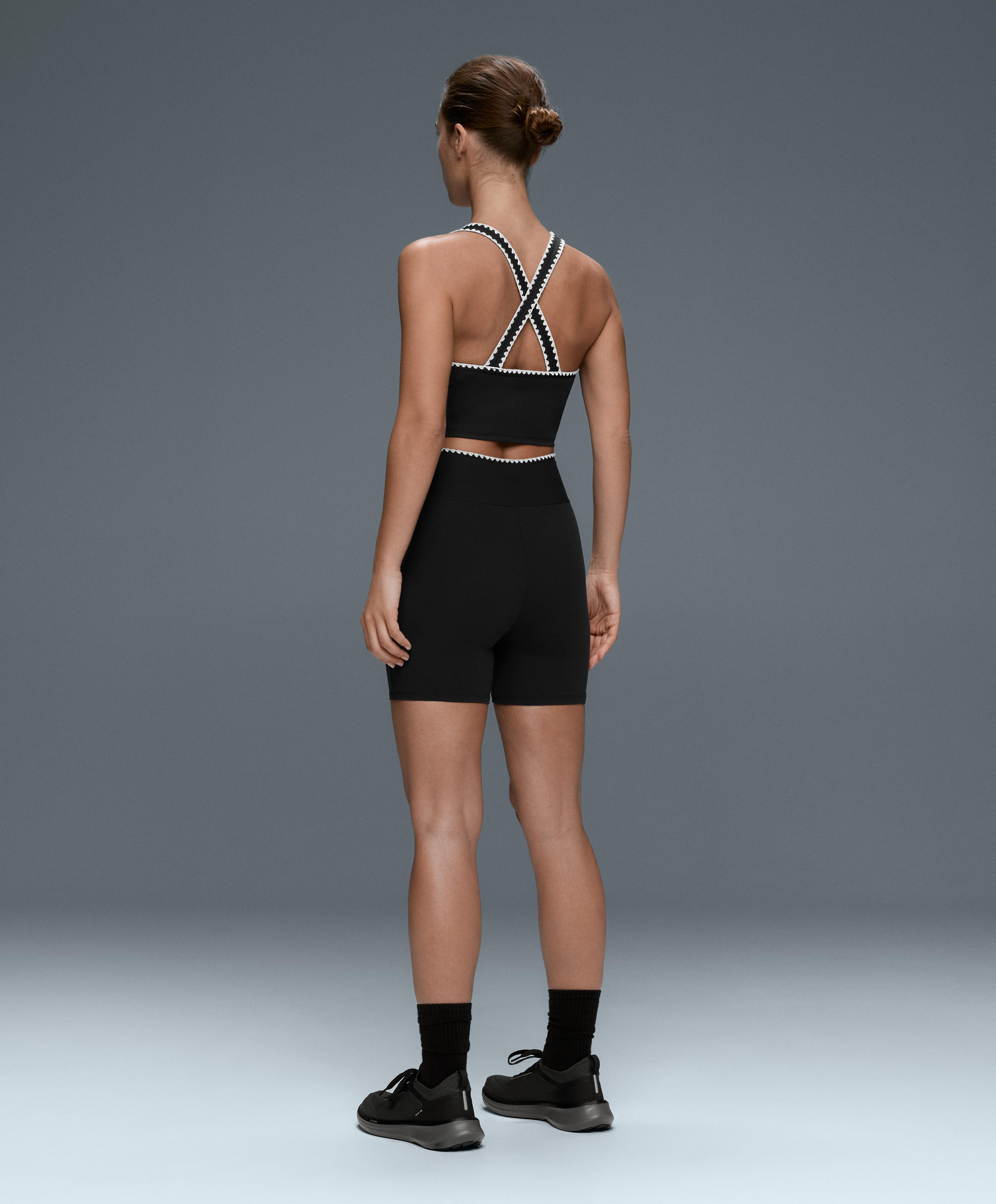 Comfortlux contrast stitch tank top — BLACK