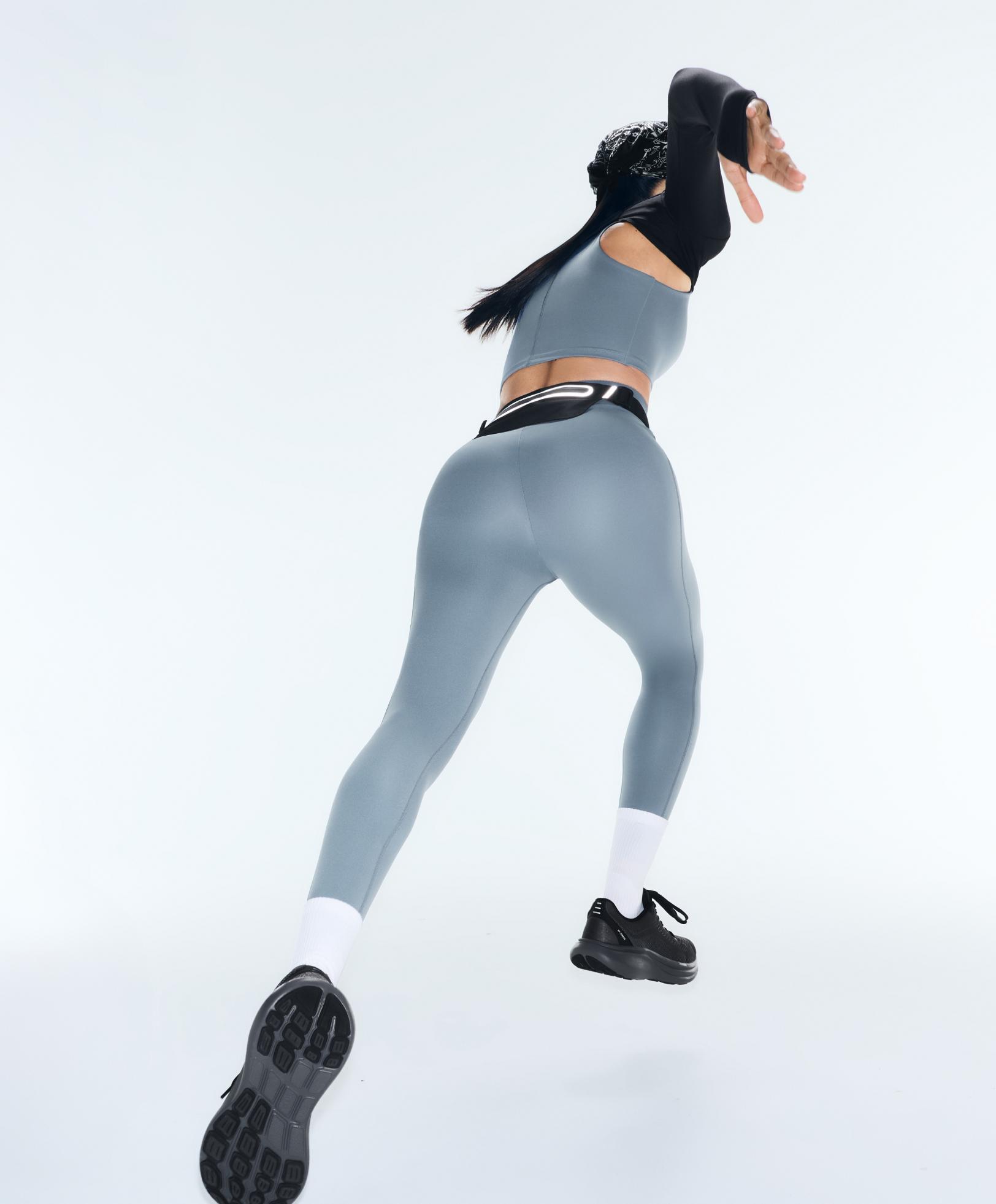 High-rise Compressive core-control ankle-length leggings