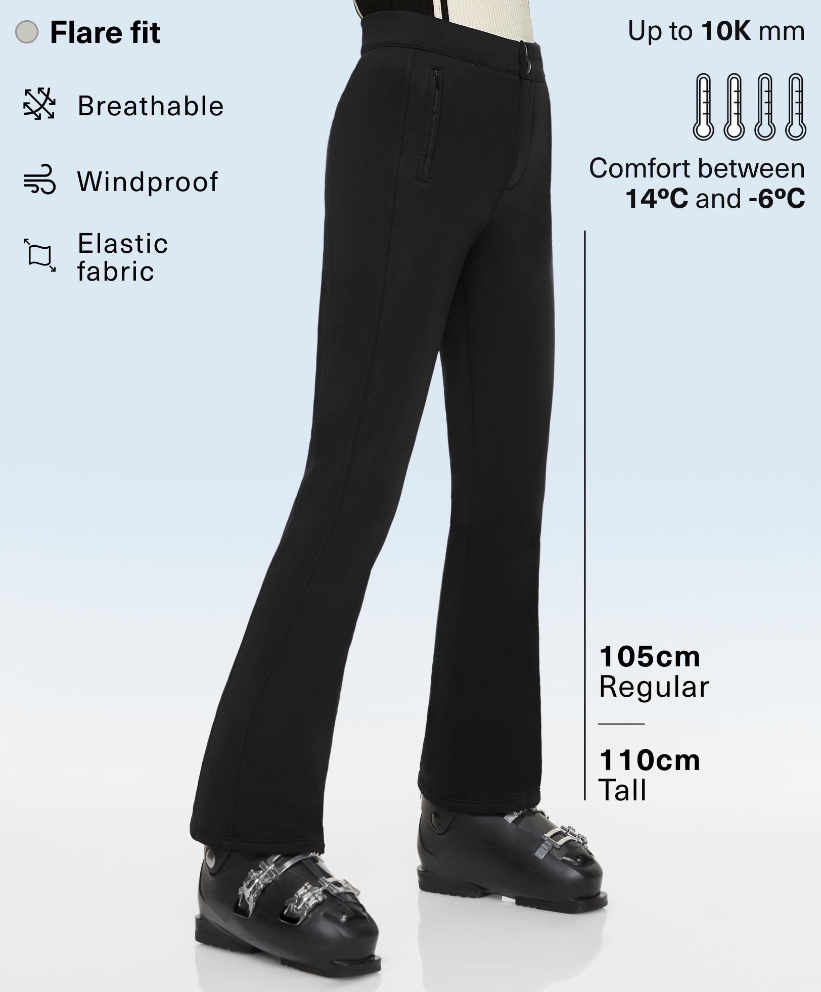 Water-resistant flare stretch SKI trousers