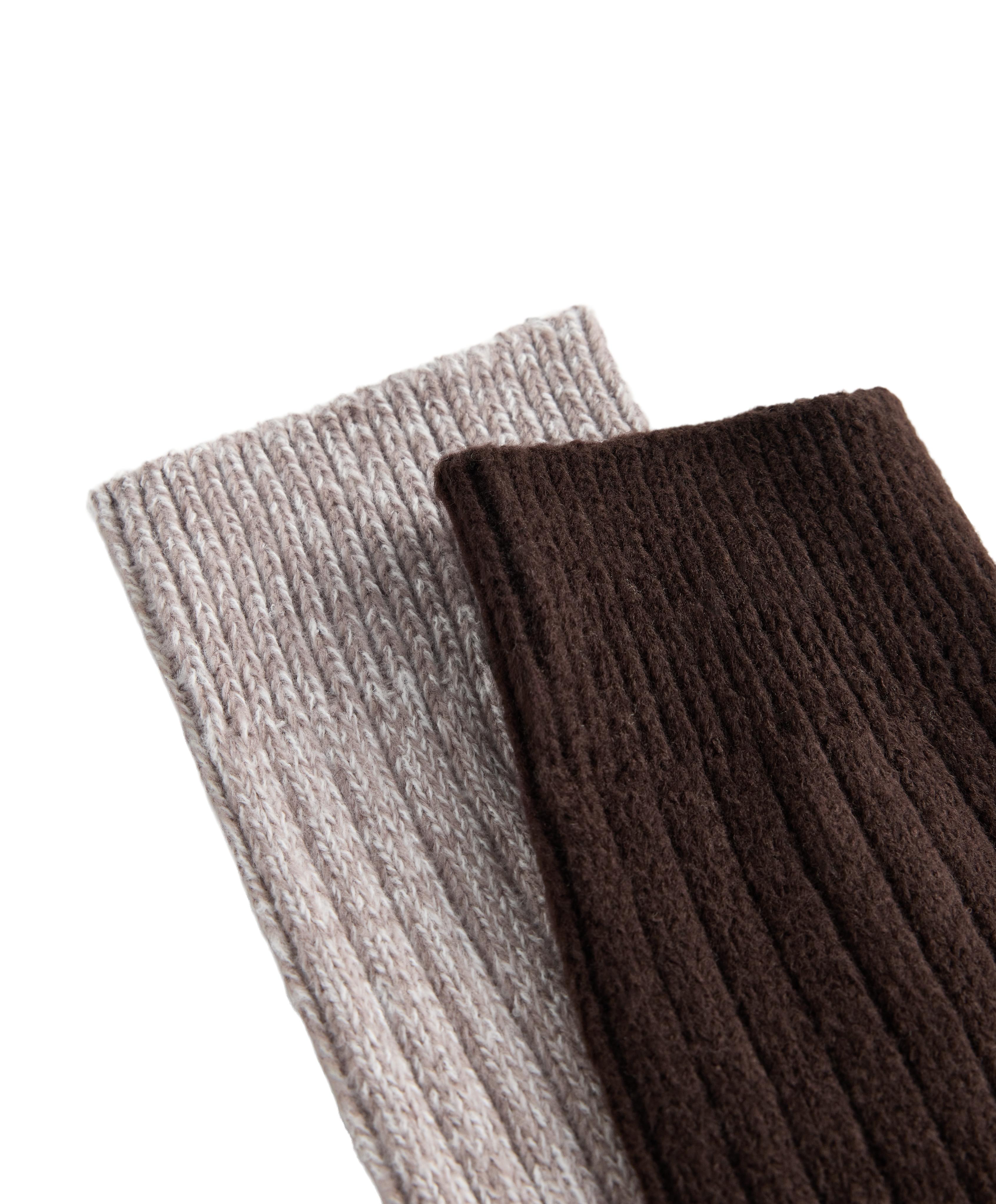 2 Pairs of Classic Ribbed Socks — CHOCOLATE      