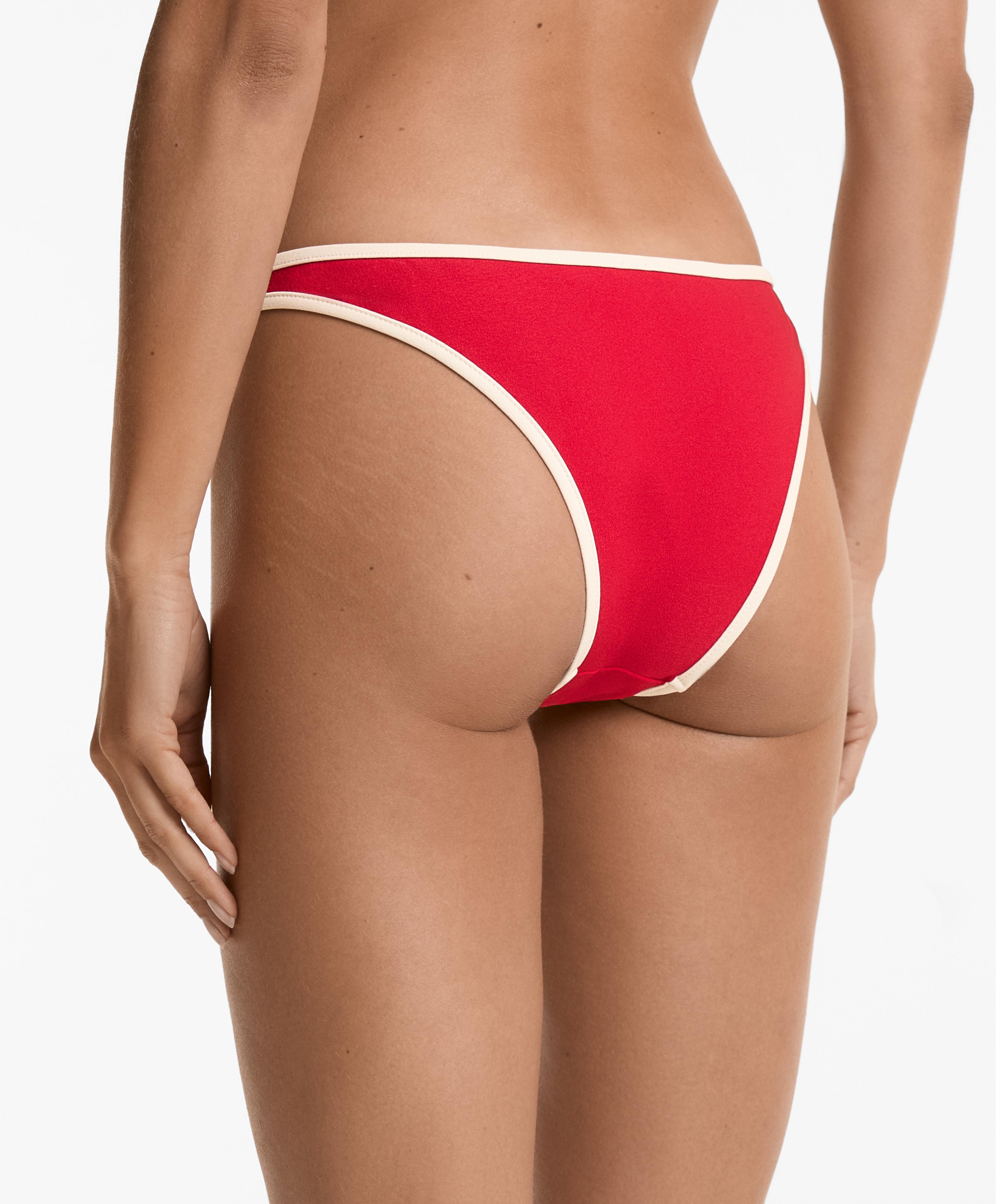 Bikini culotte taille moyenne coupe en U bordures Bikini culotte taille moyenne coupe en U bordures