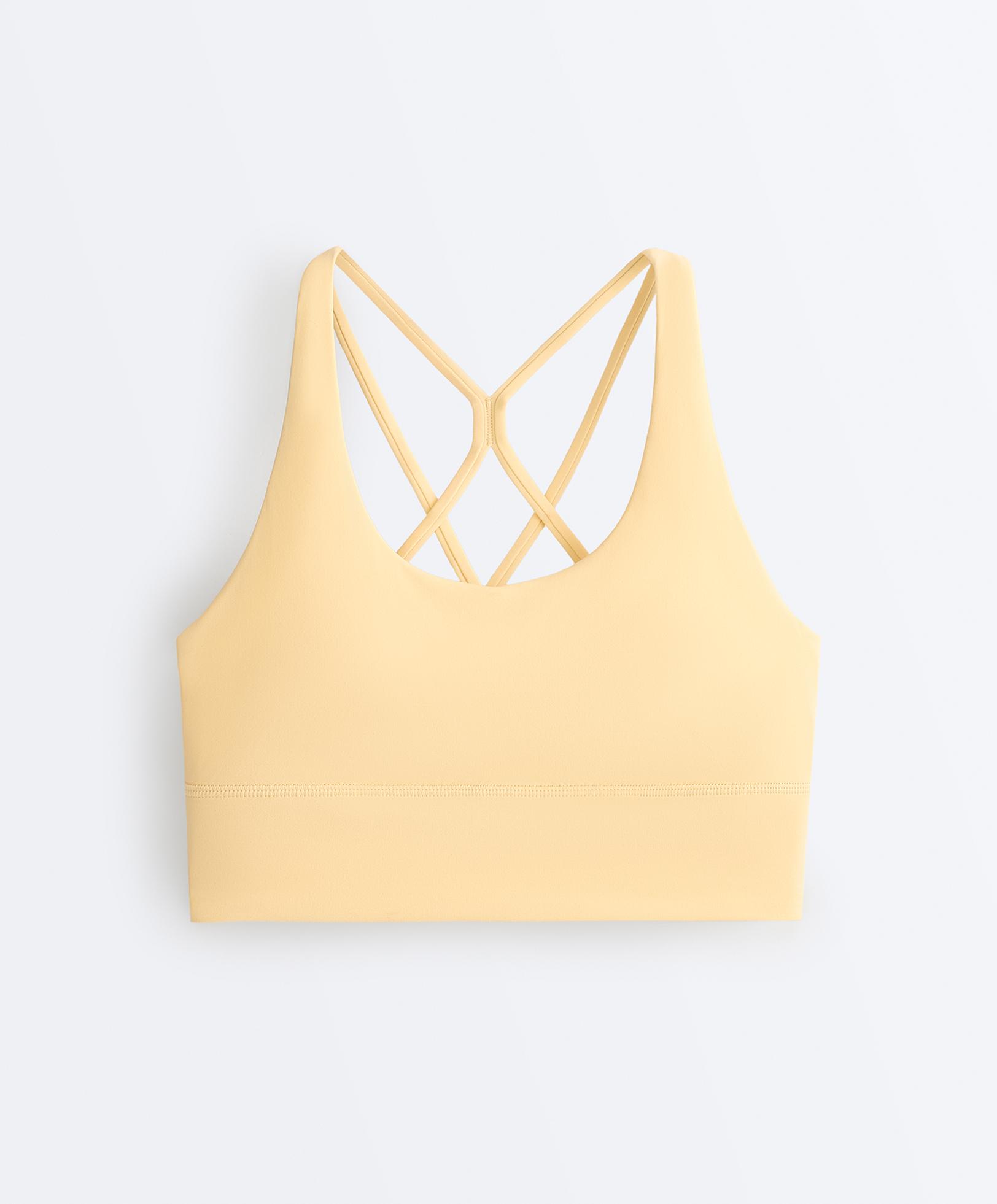 Medium-support Comfortlux sports bra with cups — PALE YELLOW