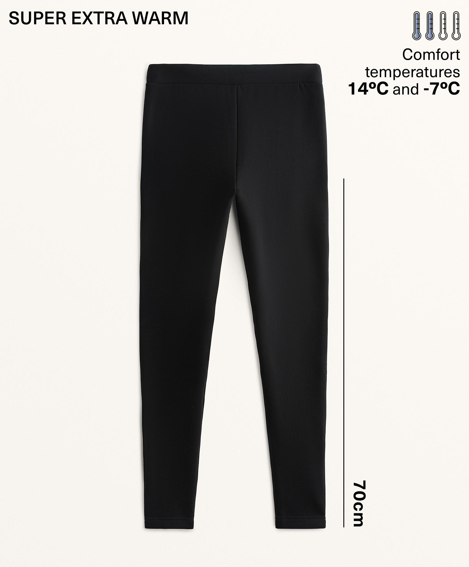 Super-extra-warm seamless 70cm high-rise ankle-length leggings — BLACK