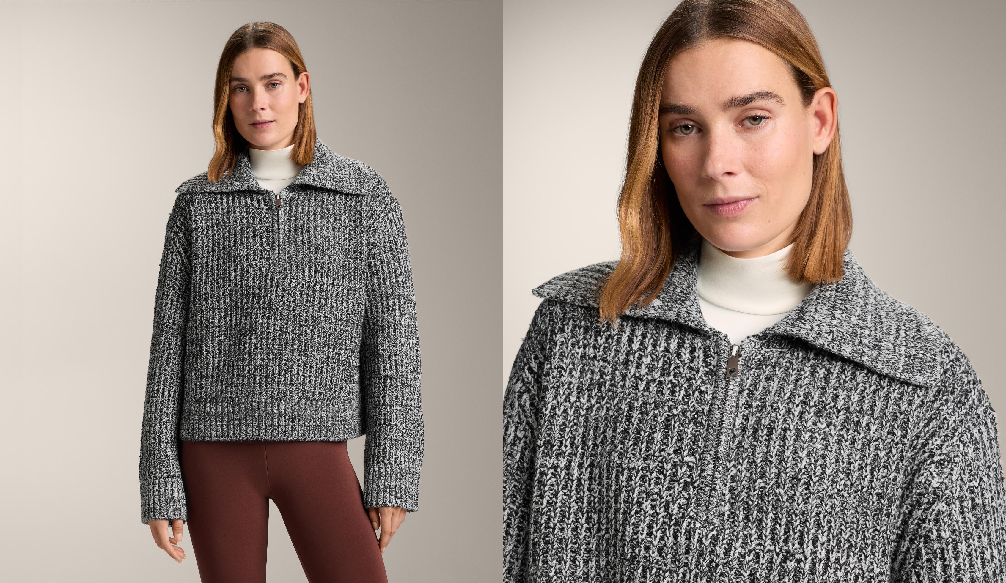 Pull en maille torsadée avec demi fermeture Éclair - Soldes