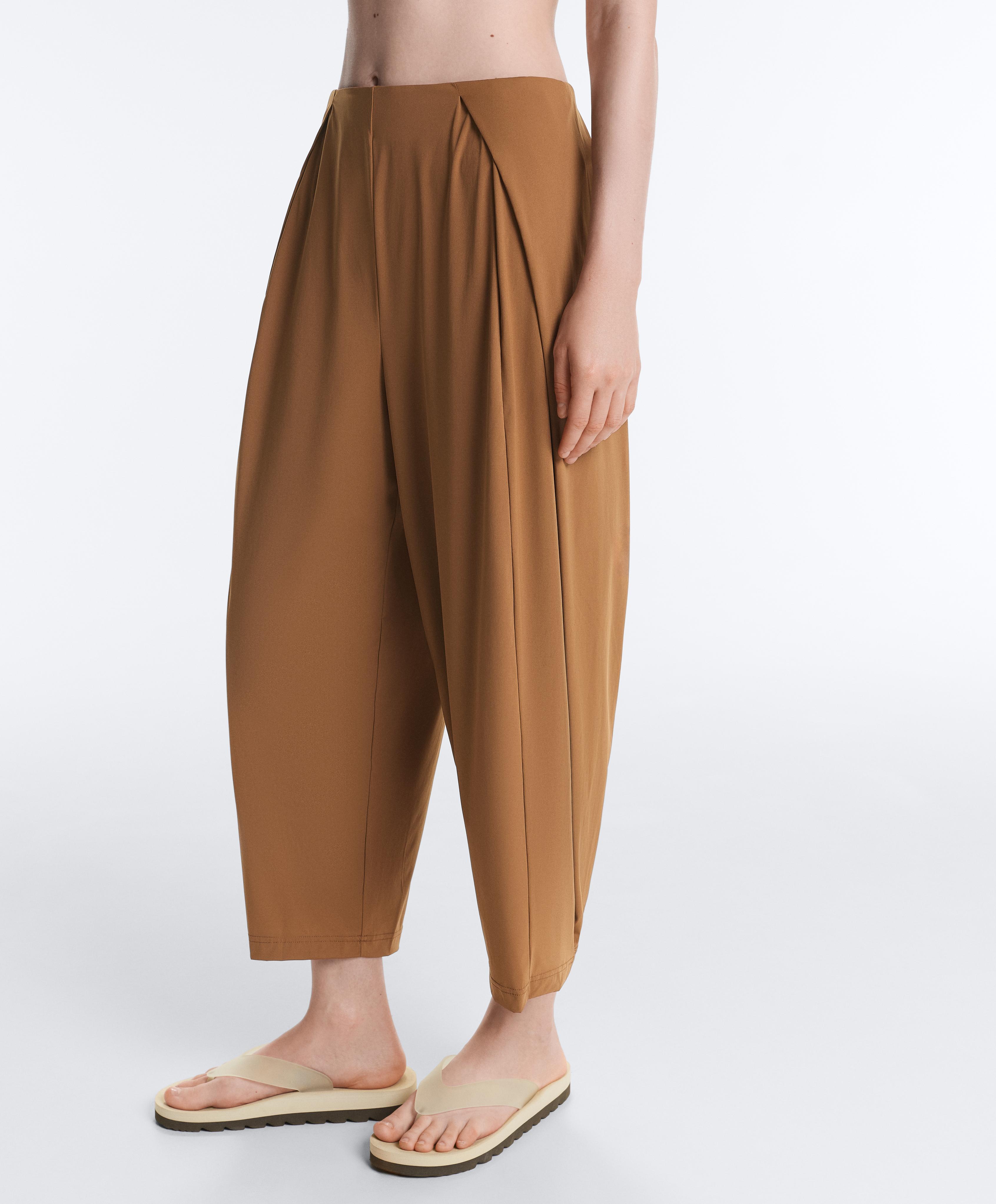 Light Touch high-rise long Barrel trousers — TOFFEE