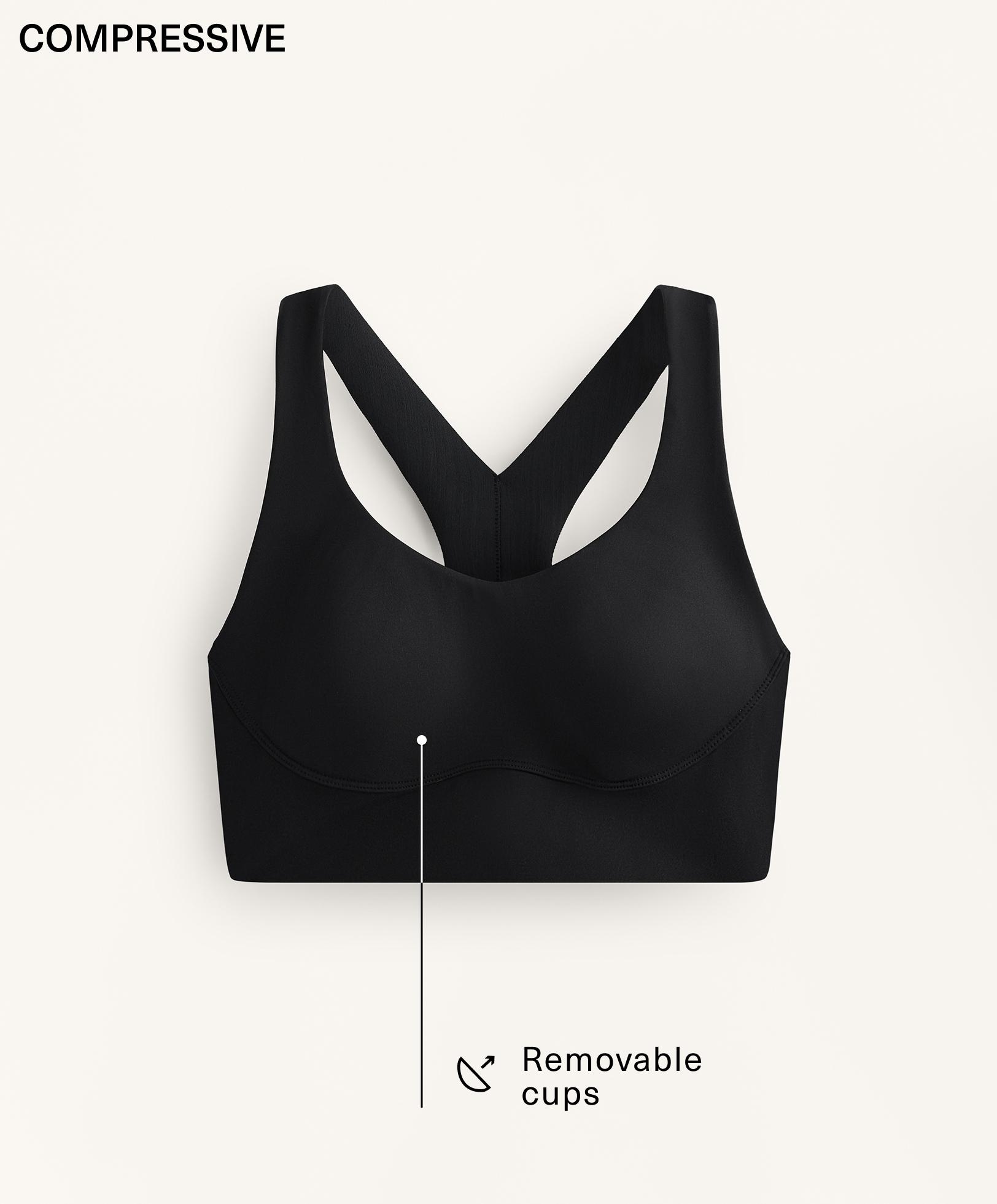 Compressive medium-support bra with cups Compressive medium-support bra with cups