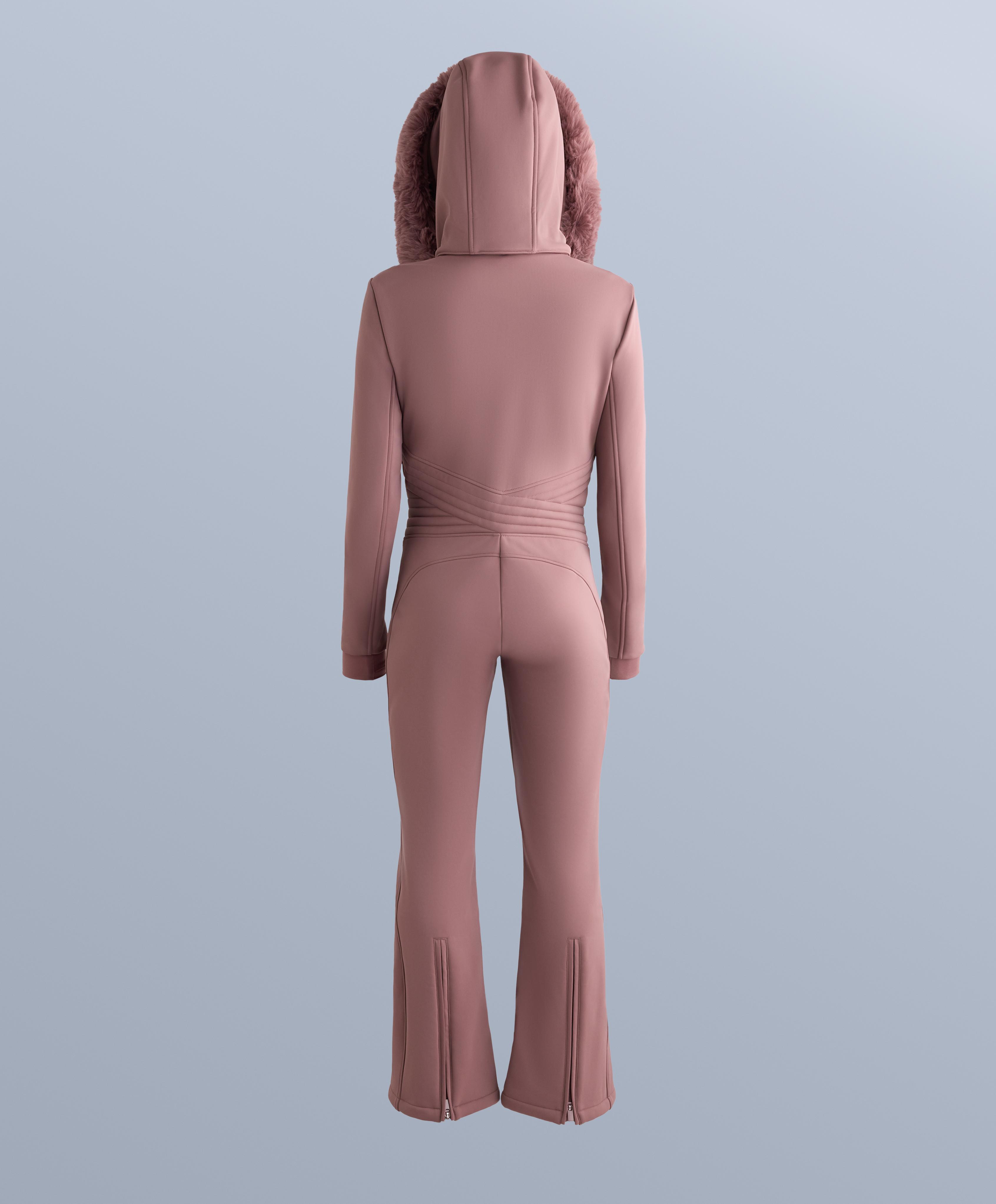 Water-resistant fitted stretch SKI jumpsuit — PINK-MAUVE