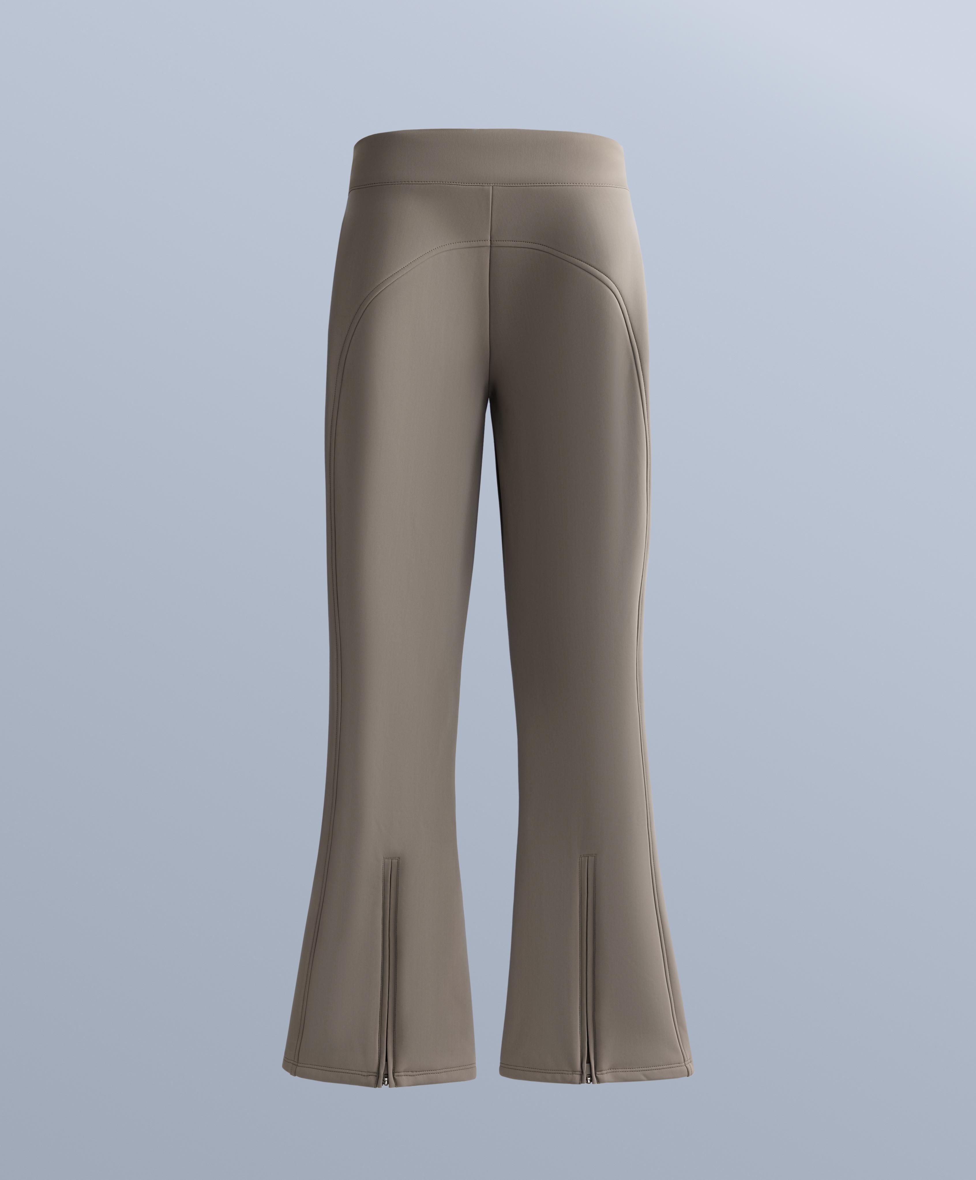 Water-resistant flare stretch SKI trousers — DARK TAUPE