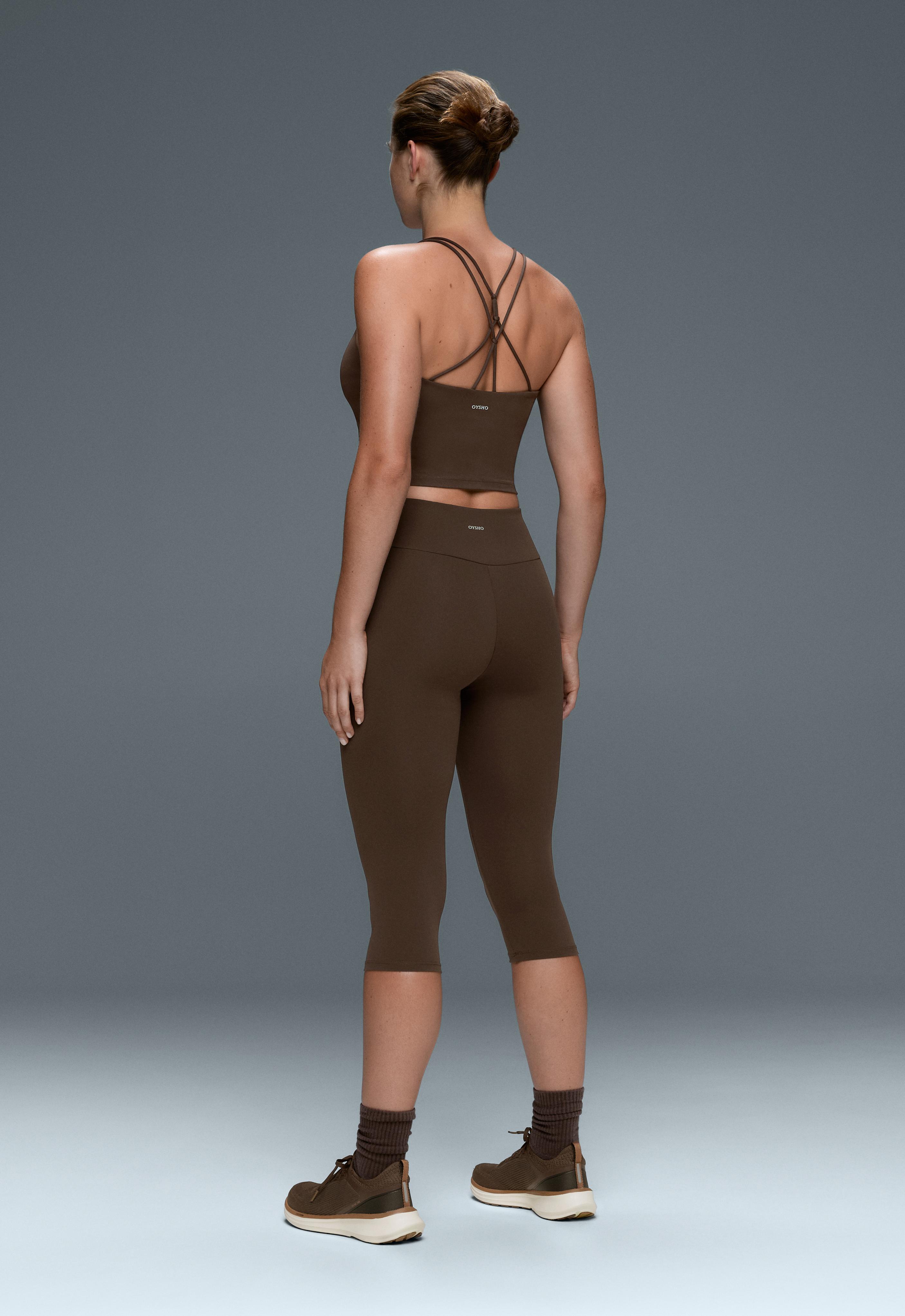 Comfortlux high-rise 40cm knee-length leggings — DARK BROWN