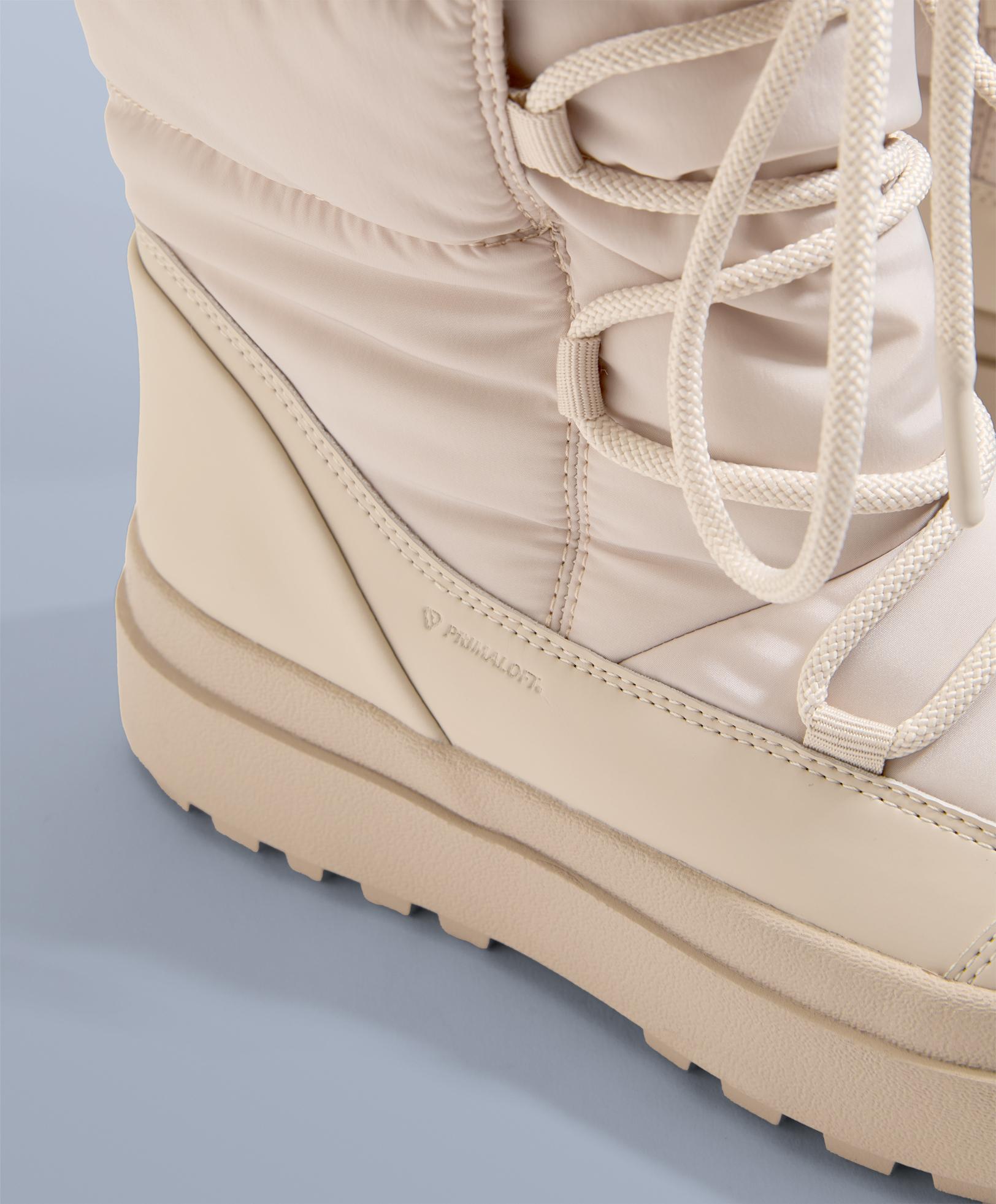 Lace-up après-ski boot with fur collar — MINK