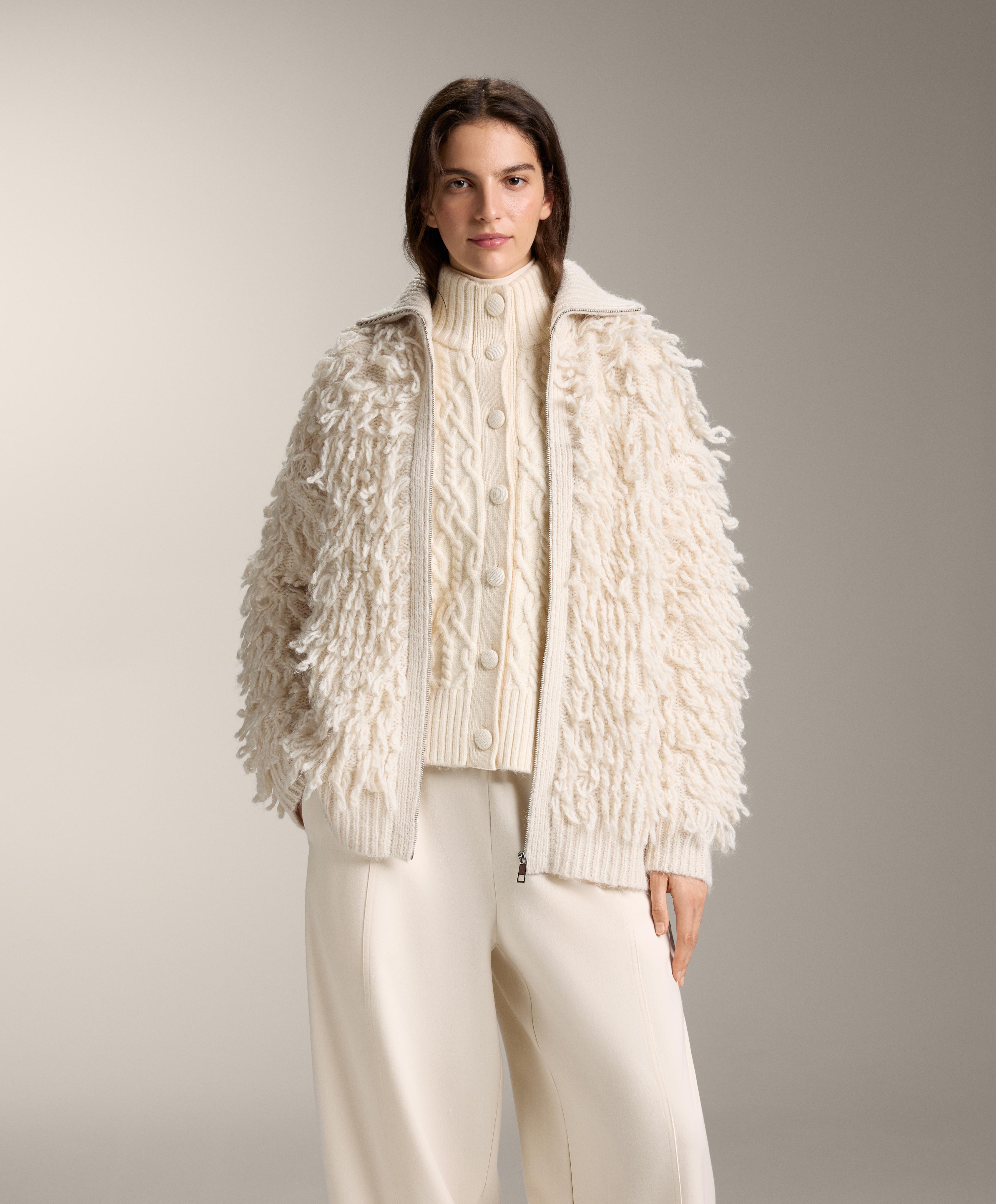 Fringed knit jacket | OYSHO United States