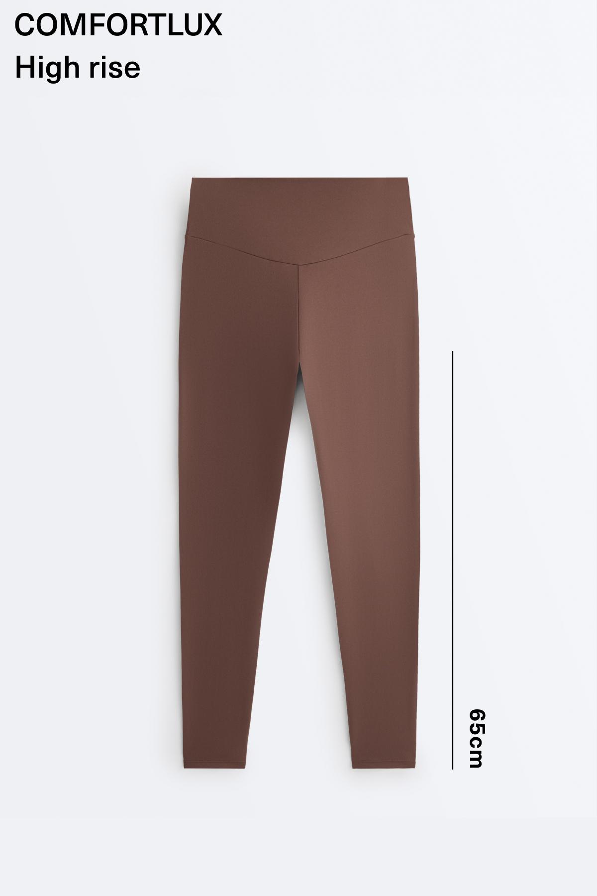Comfortlux high-waisted ankle-length leggings — MID-BROWN