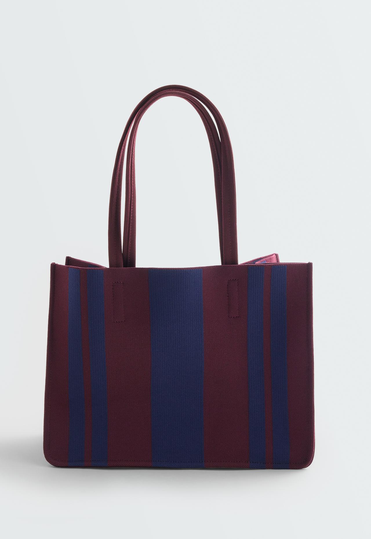 Striped shopper bag — BROWN