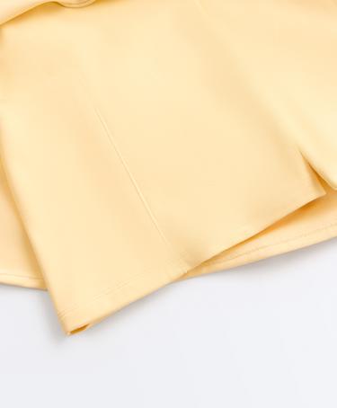 Double layer high rise short skirt — PALE YELLOW 11