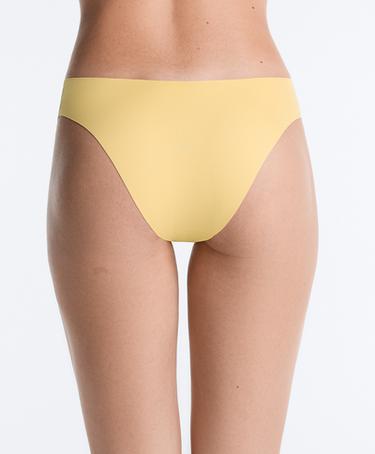 5 laser-cut invisible polyamide blend V-cut bikini briefs — MID-YELLOW 4