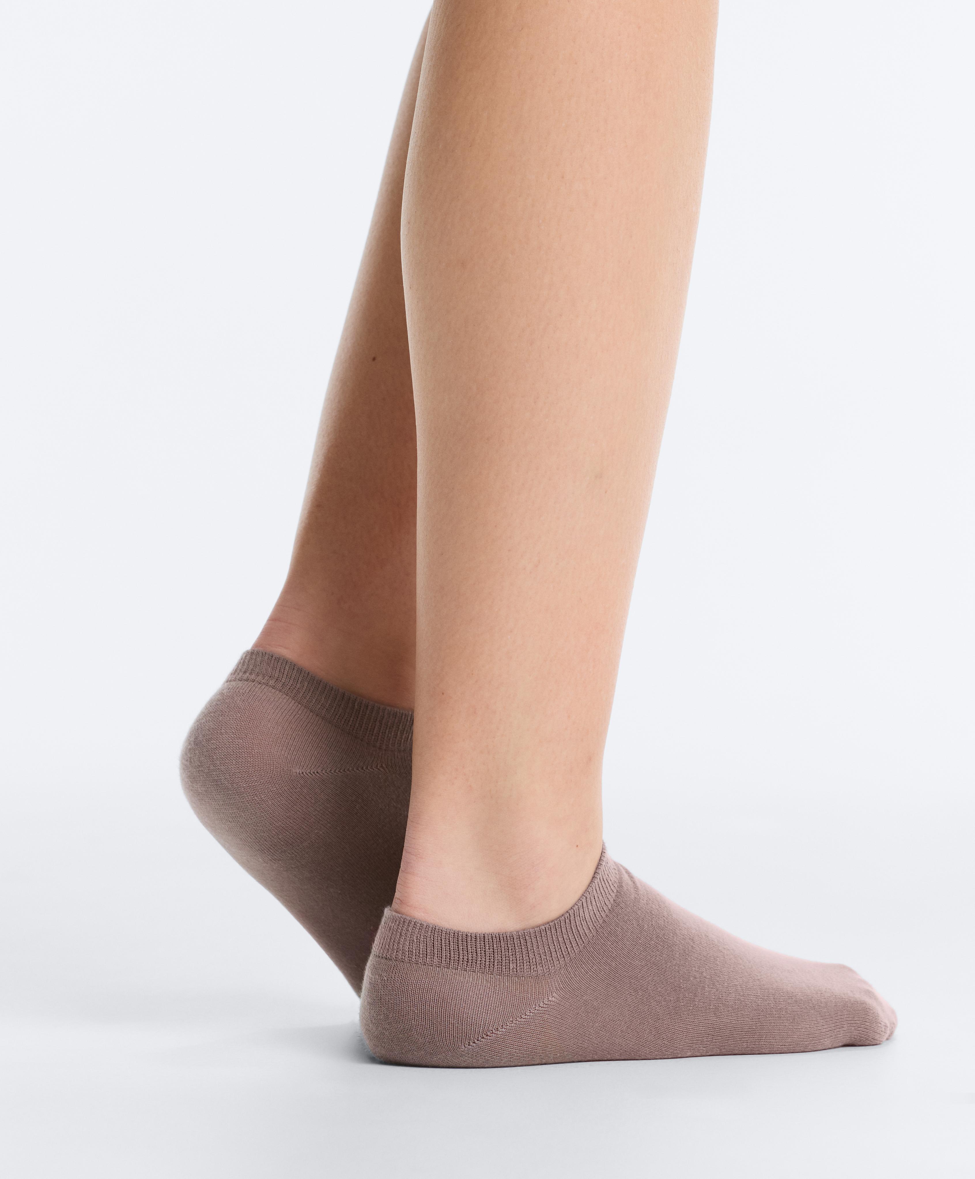 5 pairs of cotton blend sneaker socks — WASHED ROSE