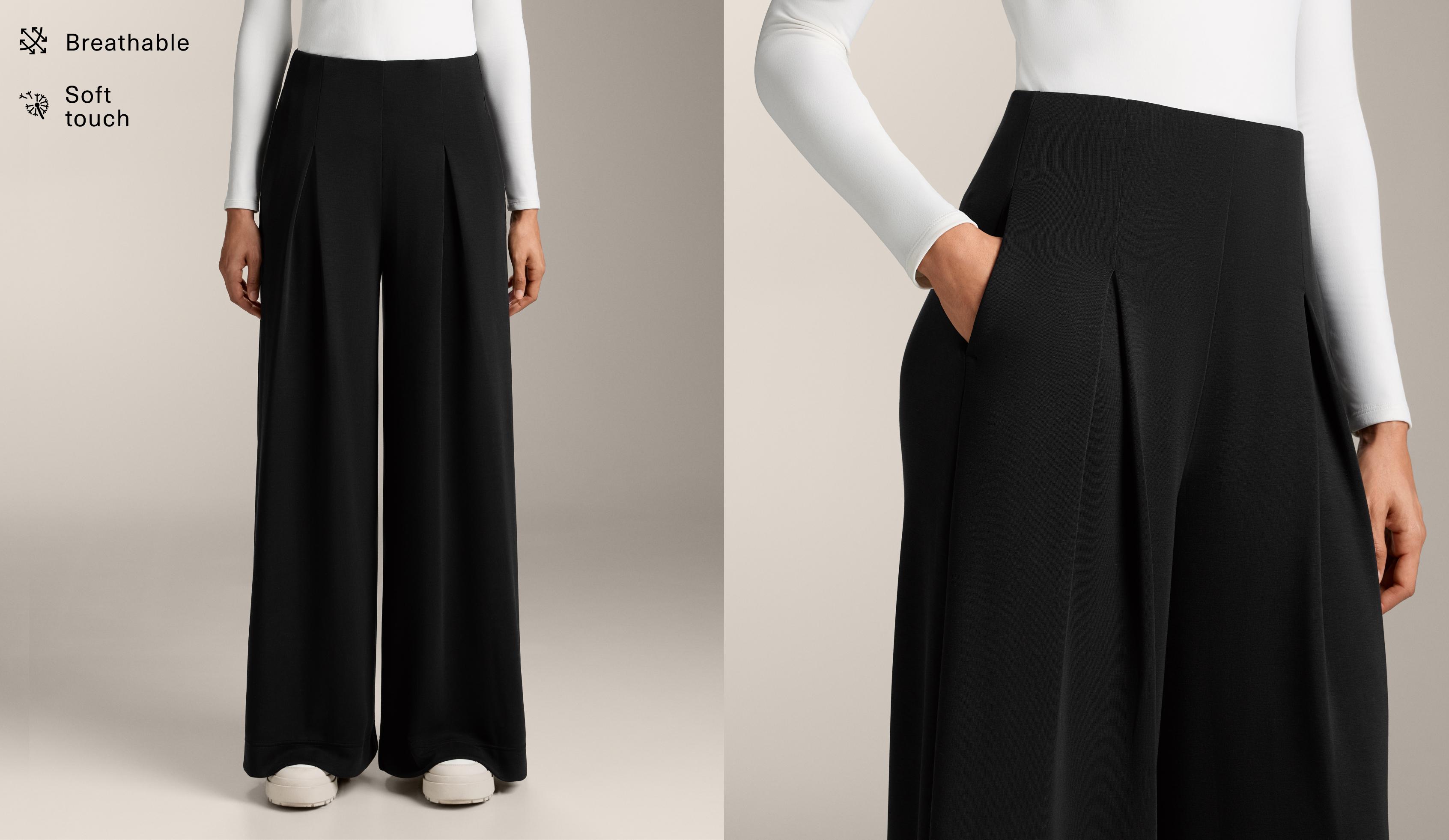 Premium modal long pleated trousers Premium modal long pleated trousers