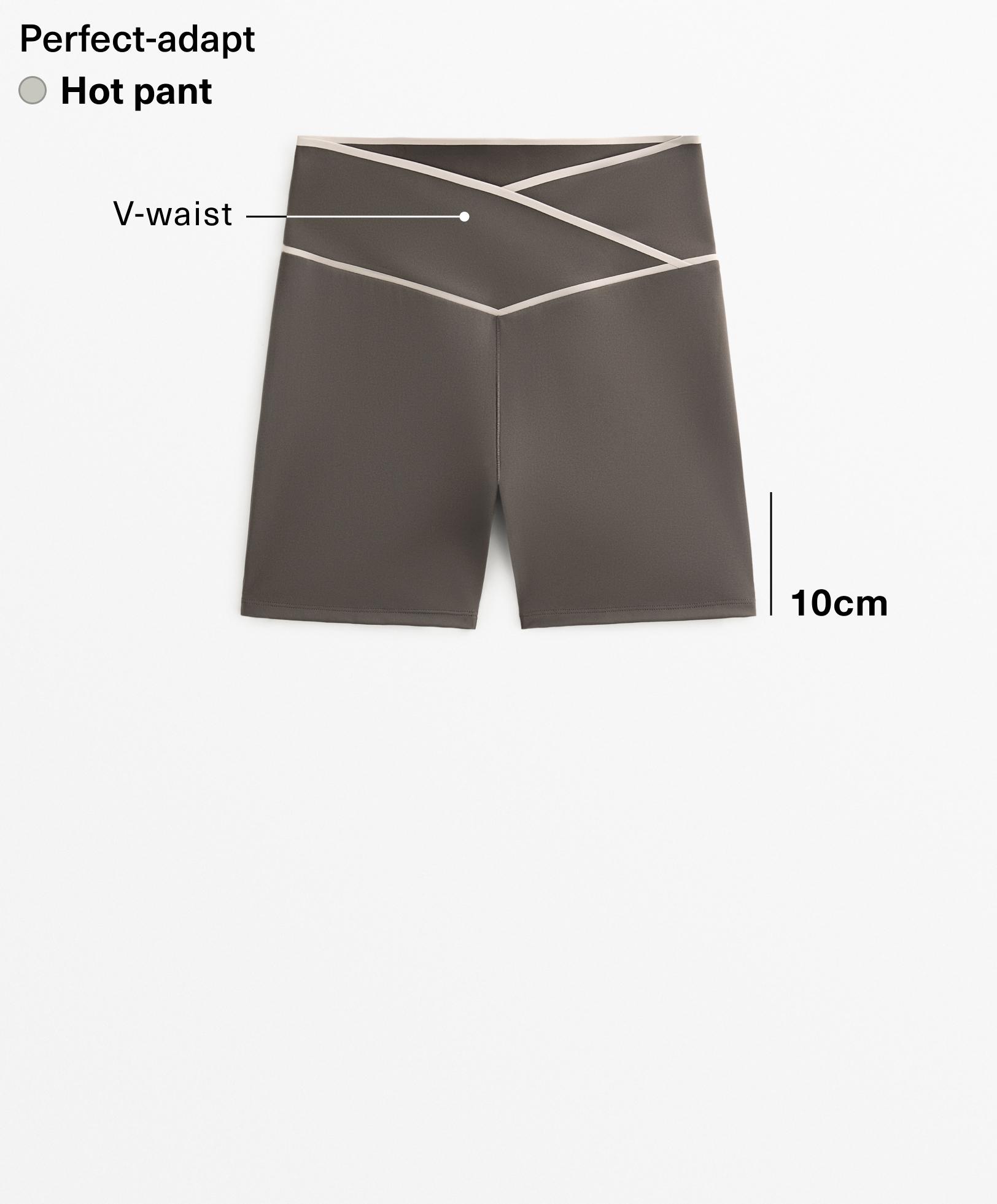 Perfect-adapt crossover V-cut waist 10cm hot pants