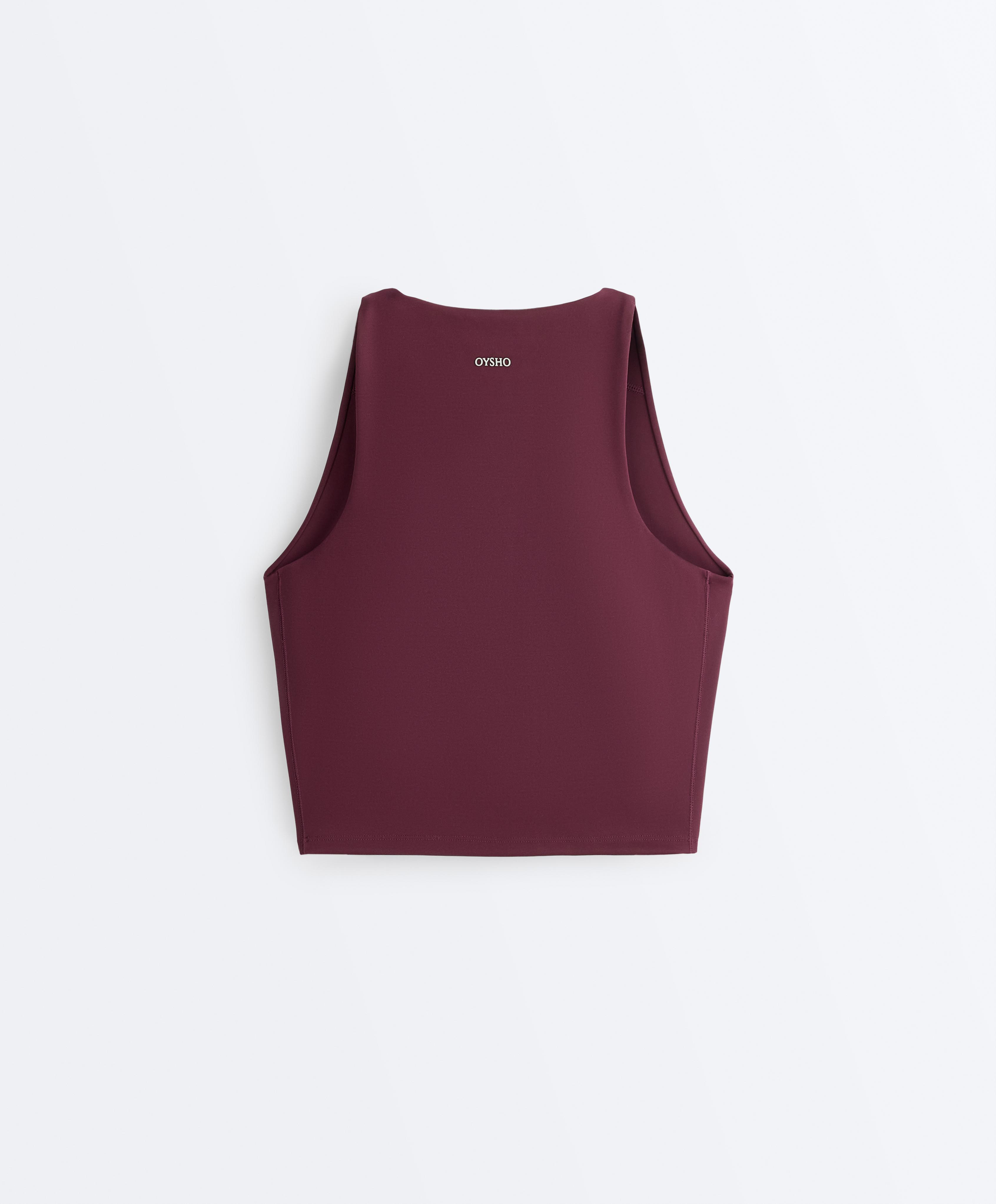 Extra Compressive Halter Tank Top — AUBERGINE