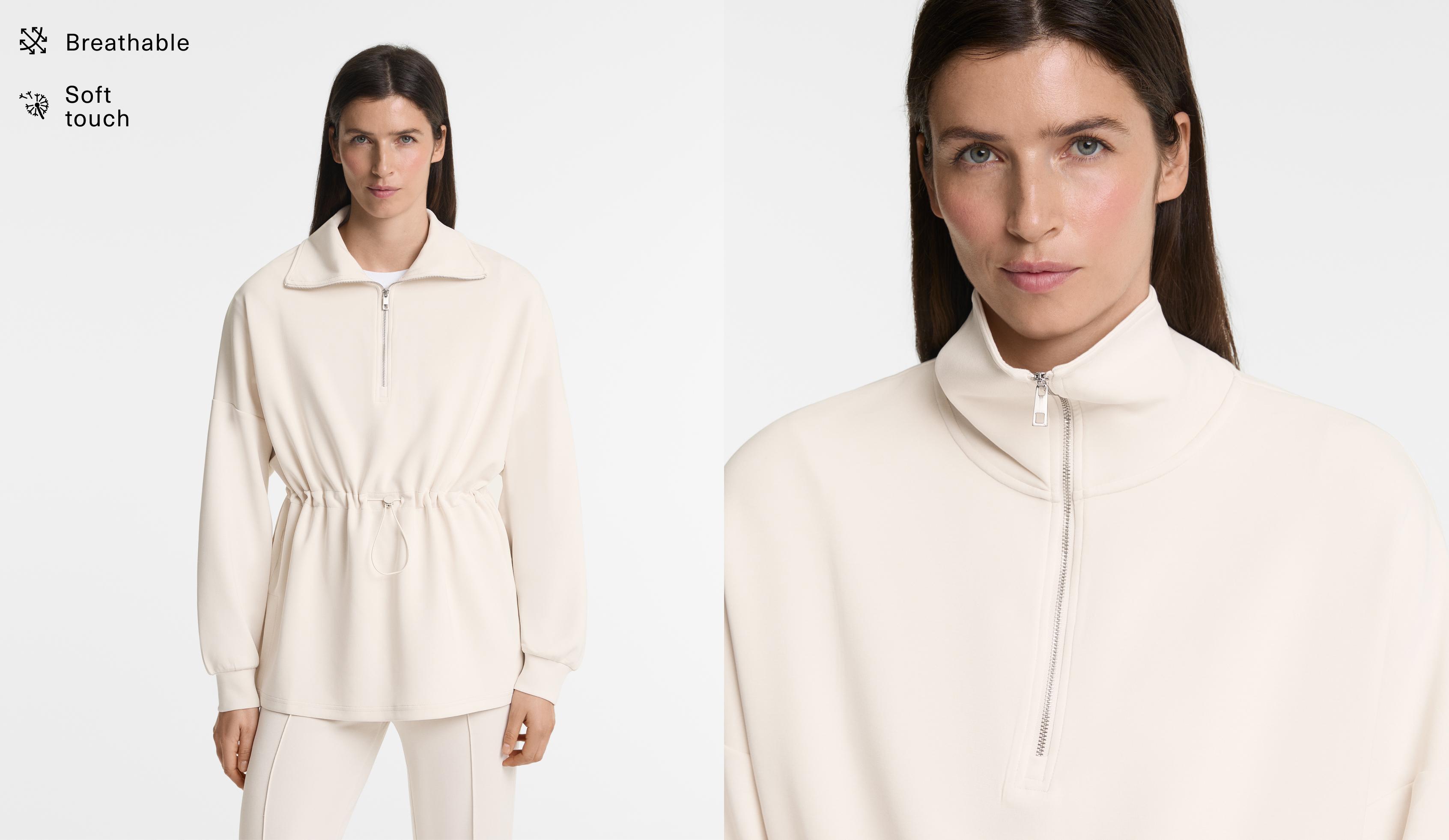 Half-zip sweatshirt with modal