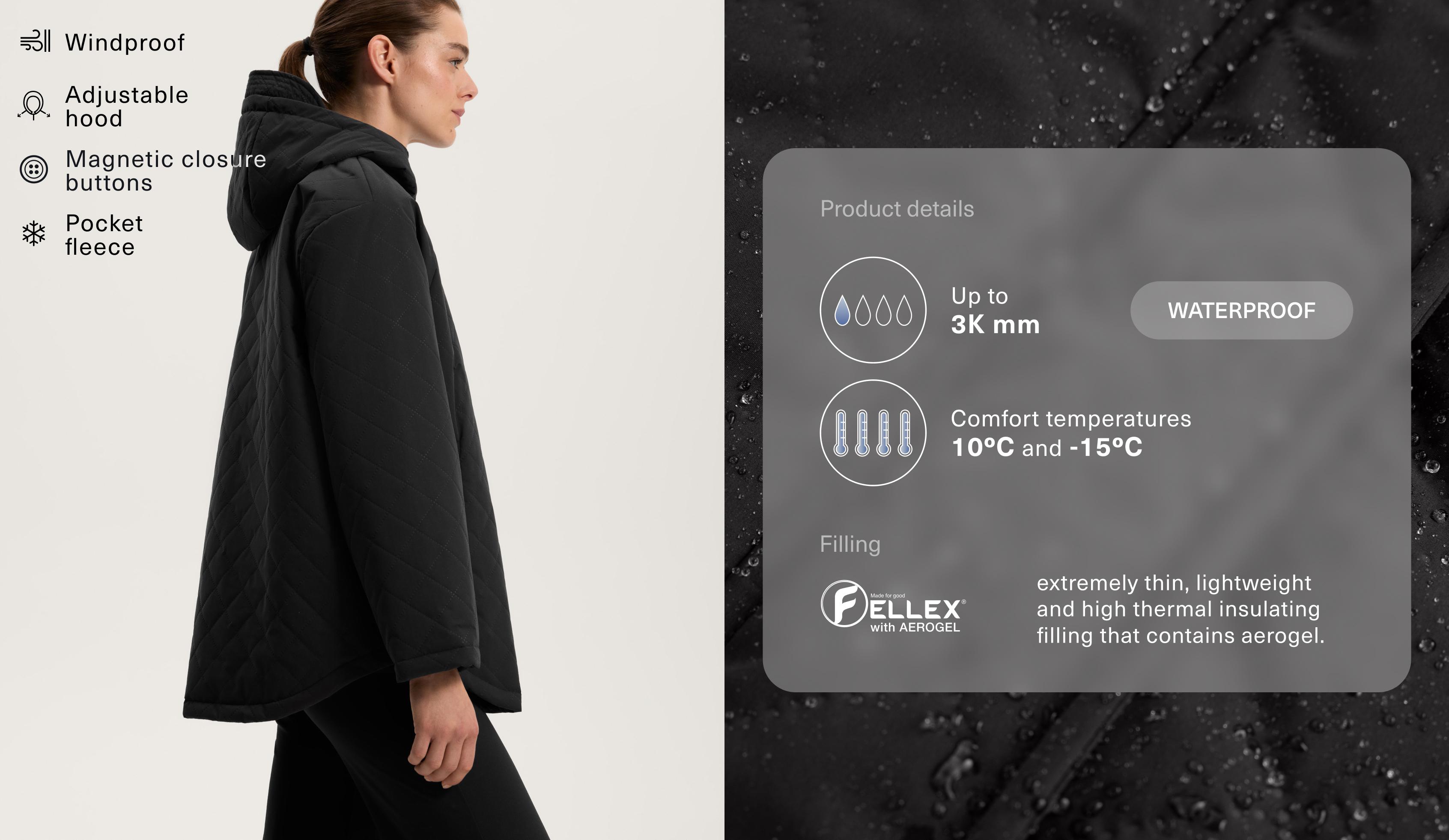 3k waterproof padded FELLEX® jacket with AEROGEL