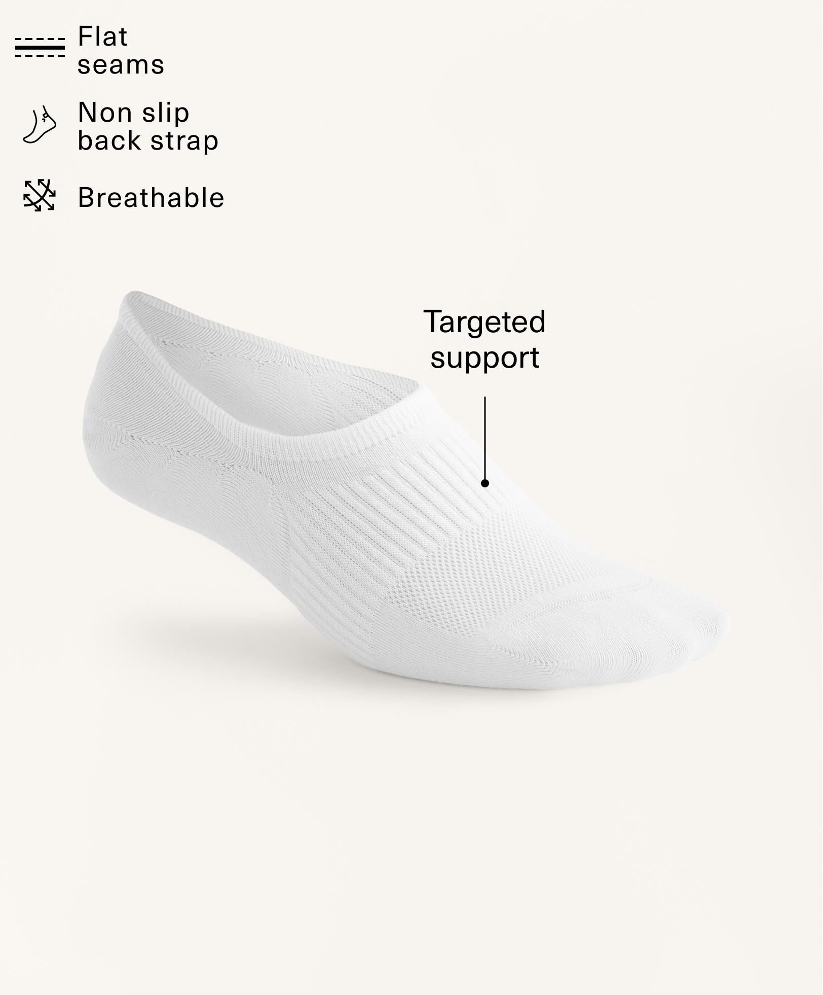 3 أزواج جوارب رياضية غير مرئية ممزوجة بالقطن بقصة مرتفعة