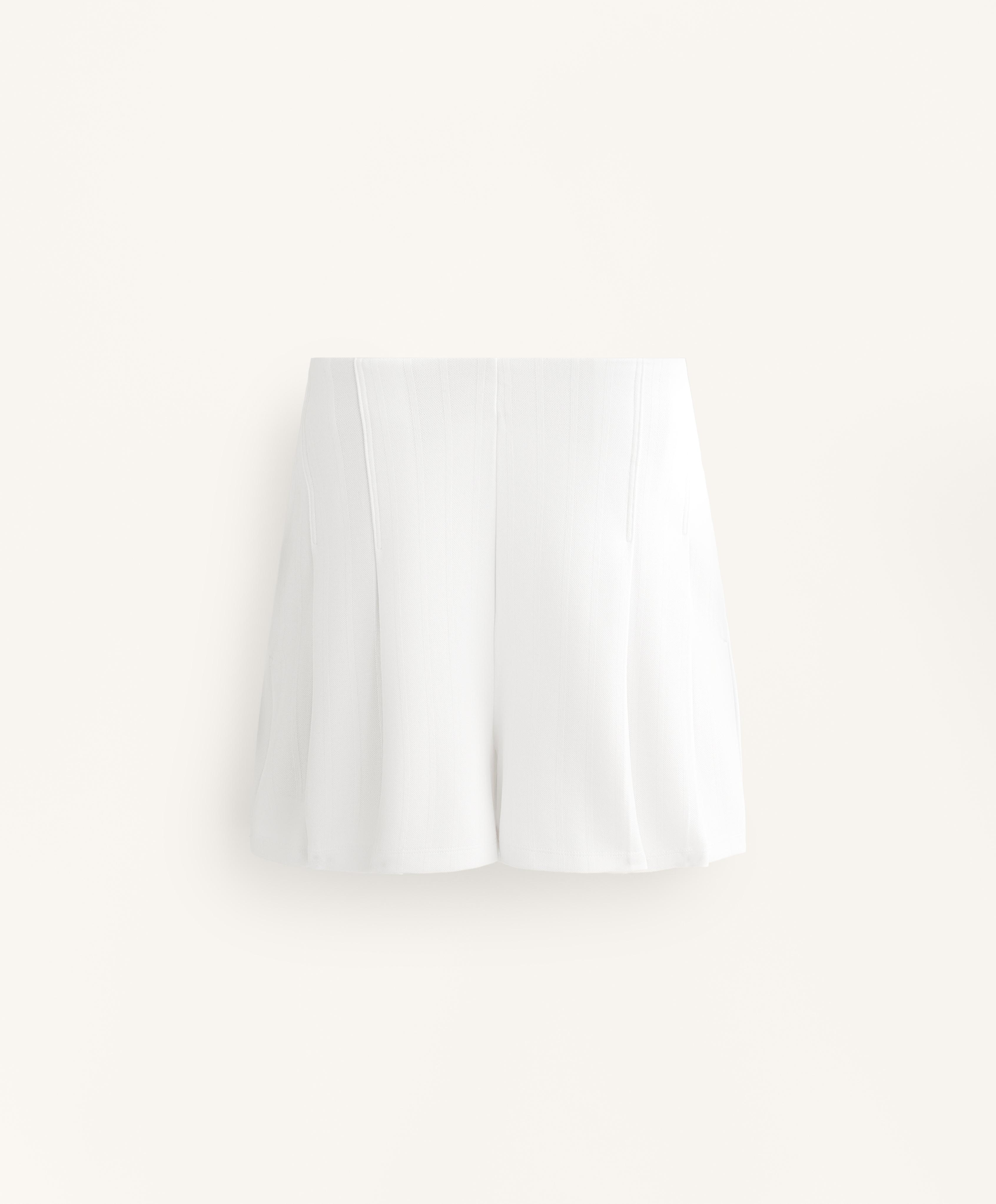 Piqué striped Bermuda shorts with cotton — WHITE 