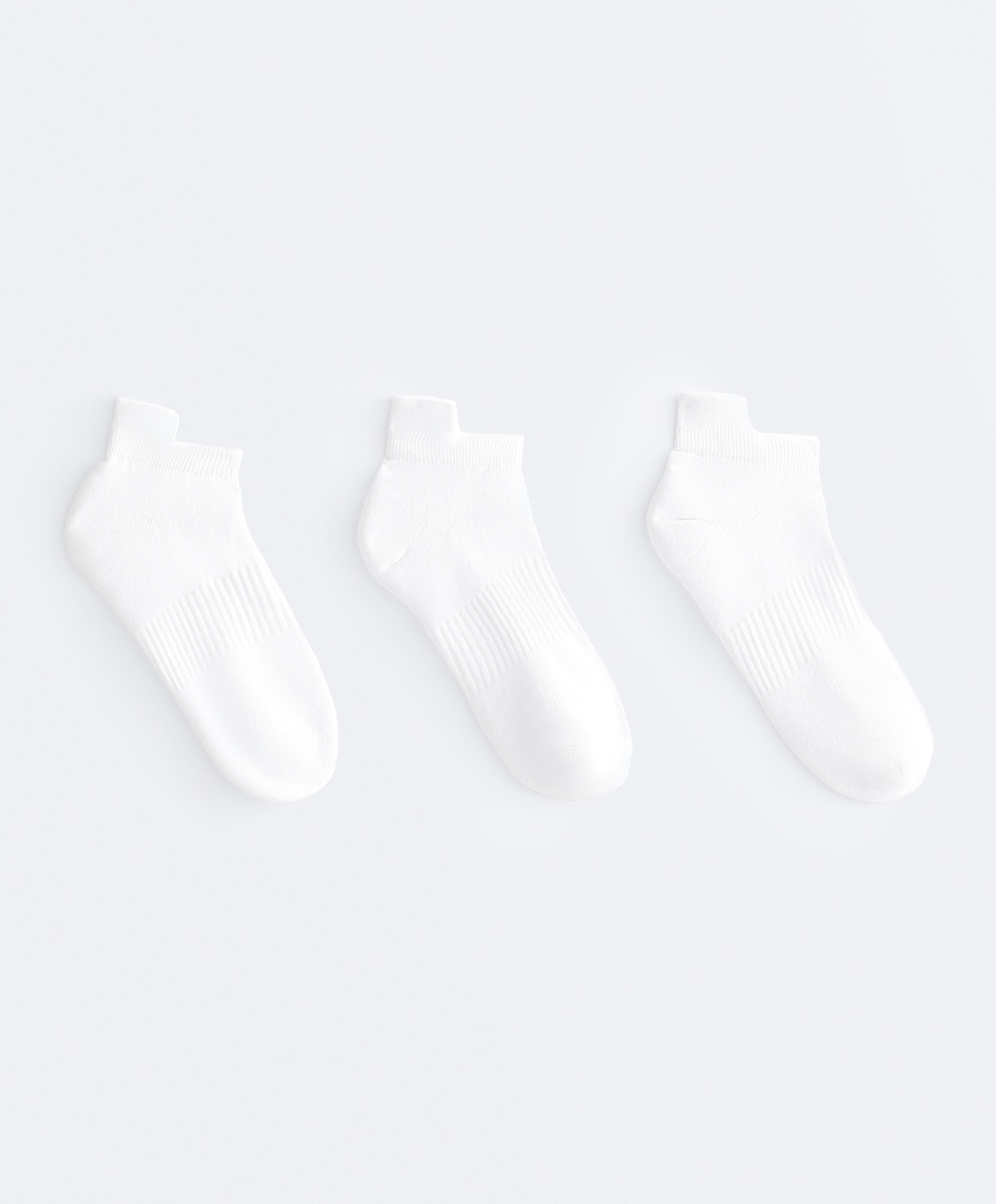 3 paires de chaussettes sneaker avec languette en mélange de coton pour le sport 3 paires de chaussettes sneaker avec languette en mélange de coton pour le sport