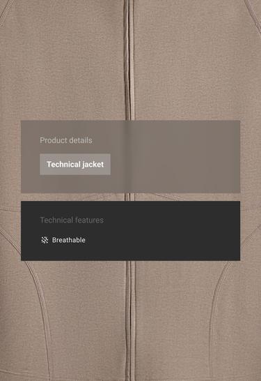 Marl seam technical jacket — DARK MINK 2