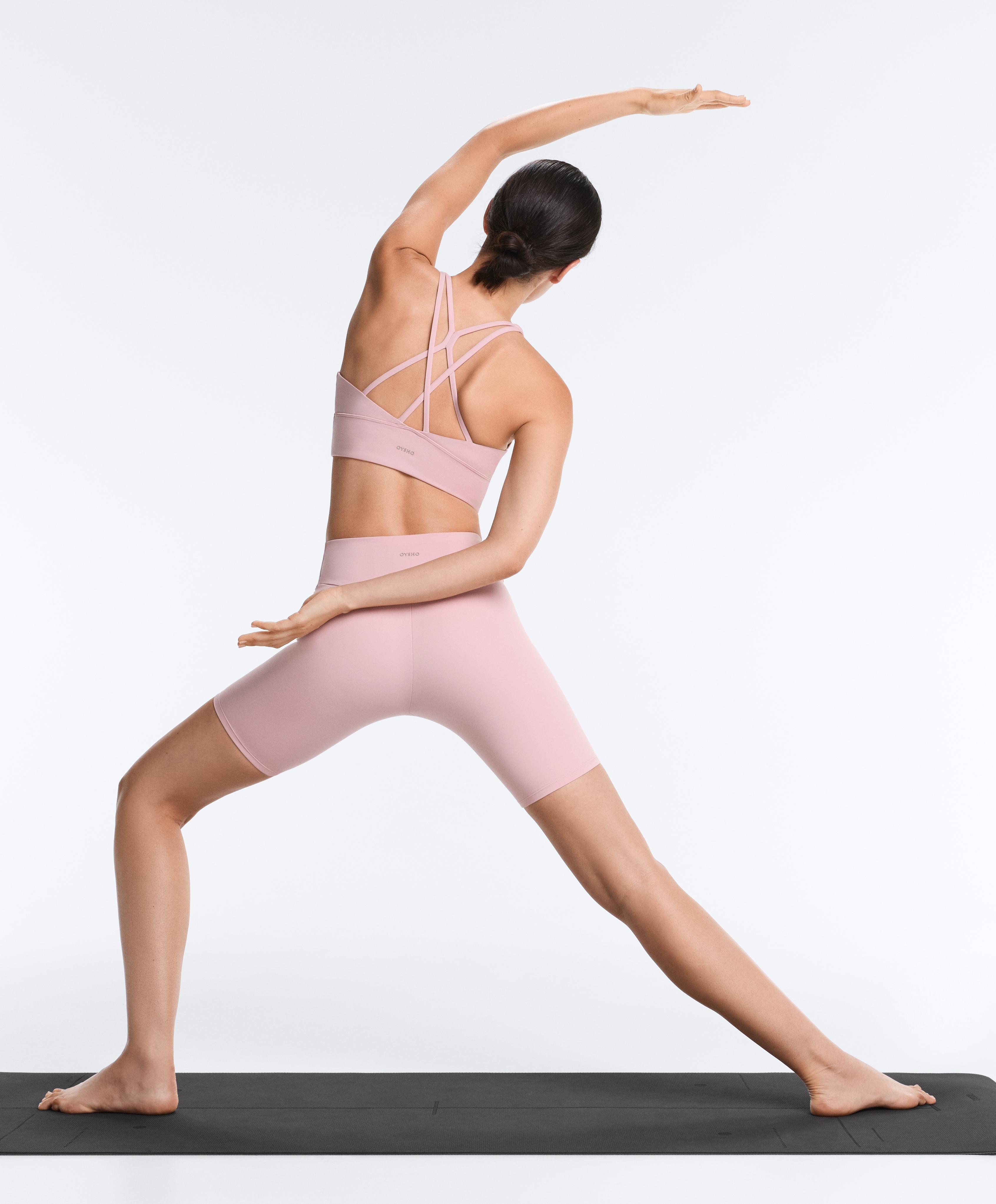 Comfortlux high-rise 20cm biker leggings — PALE PINK
