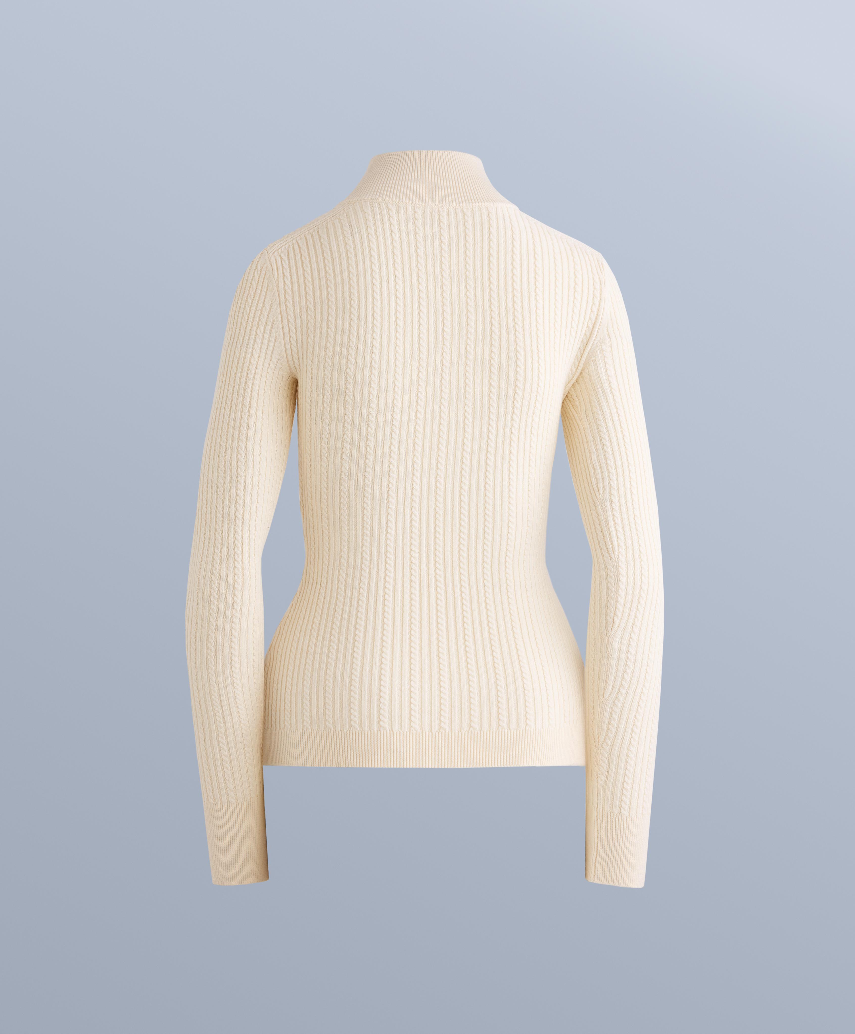 Cable knit base layer T-shirt with half zip | OYSHO United States