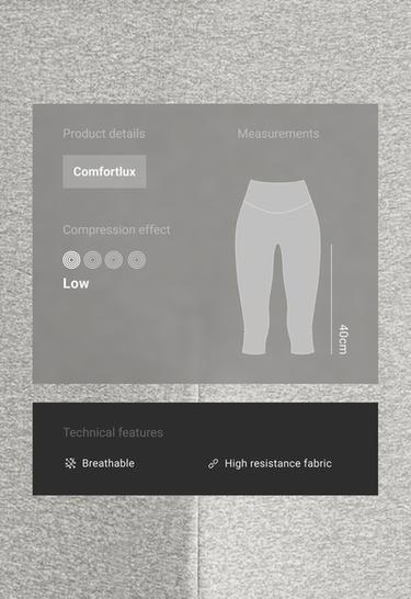 knee-length High rise Comfortlux 40cm marl leggings — GREY MELANGE 2