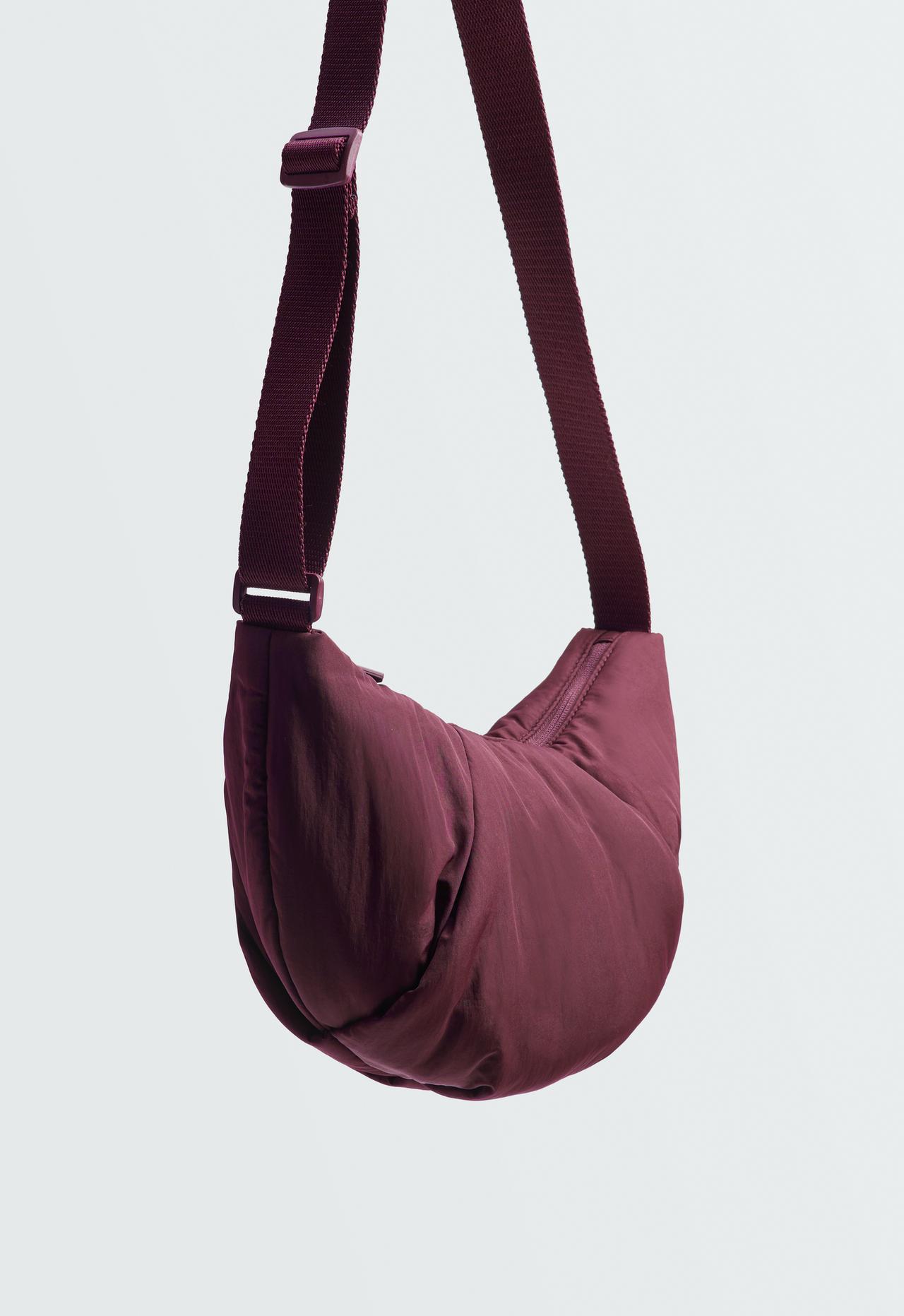 Quilted crossbody bag — BURGUNDY