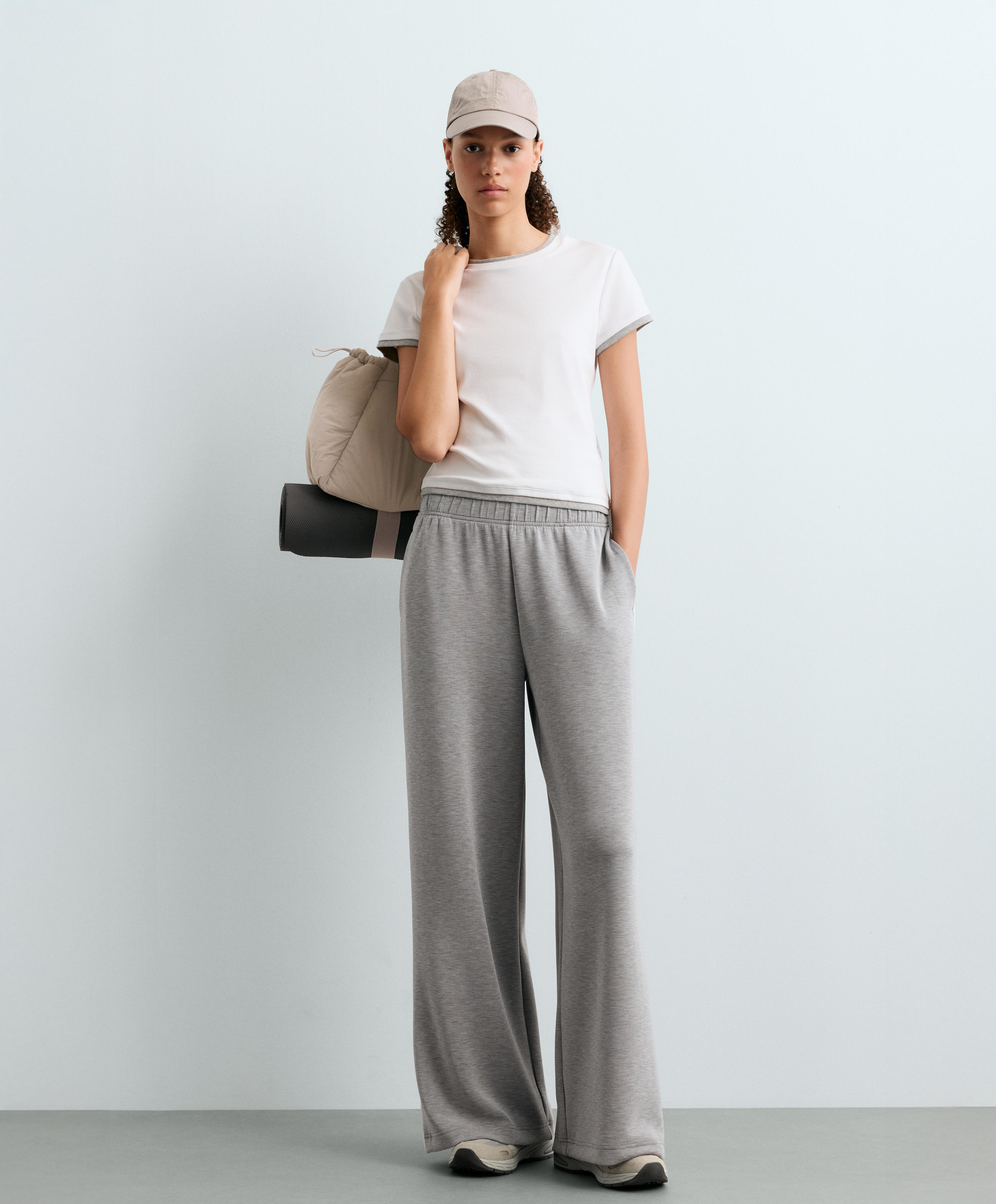 Wide-leg piping trousers with modal — MARL