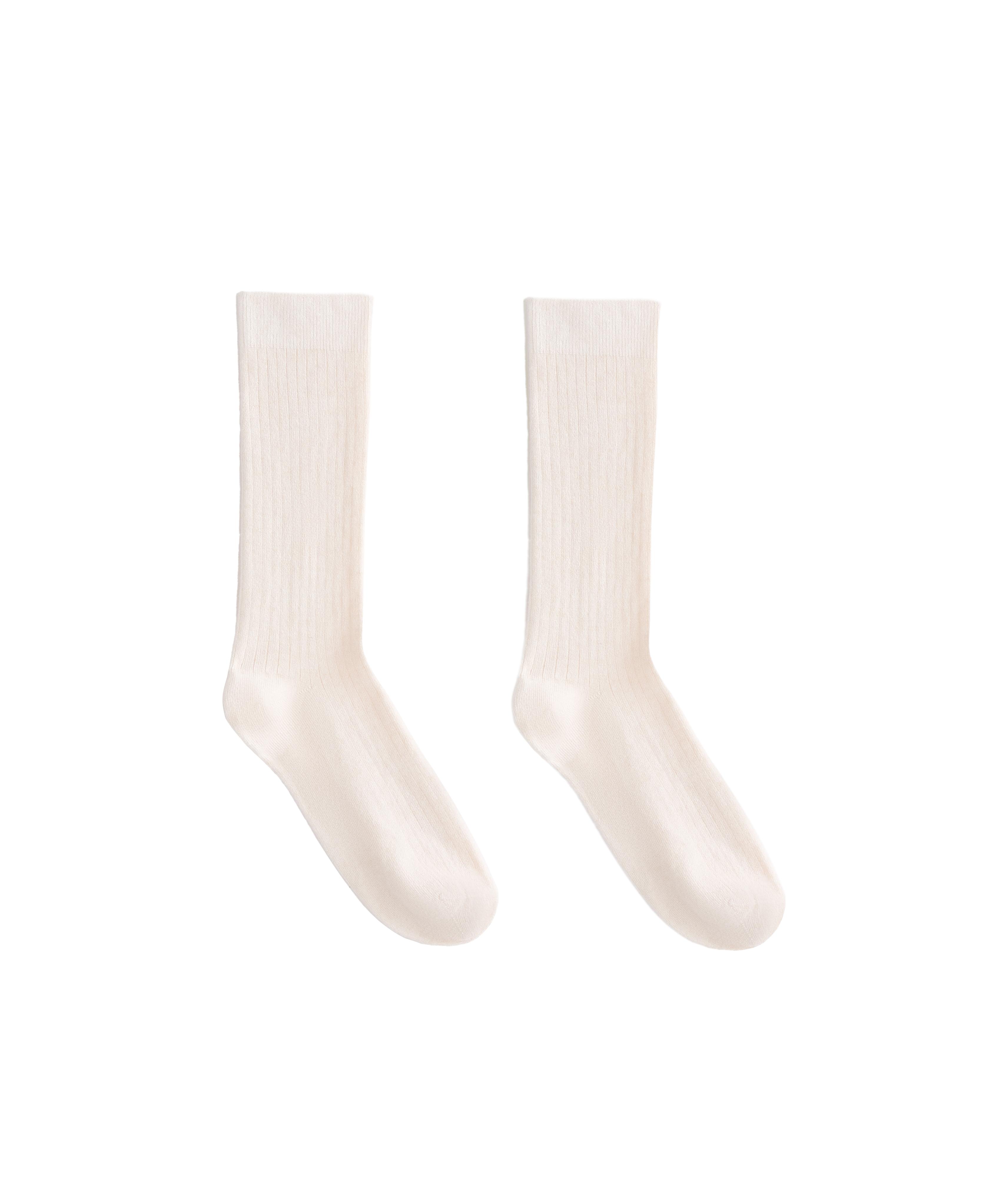 Modal blend classic socks with 13% cashmere — ECRU