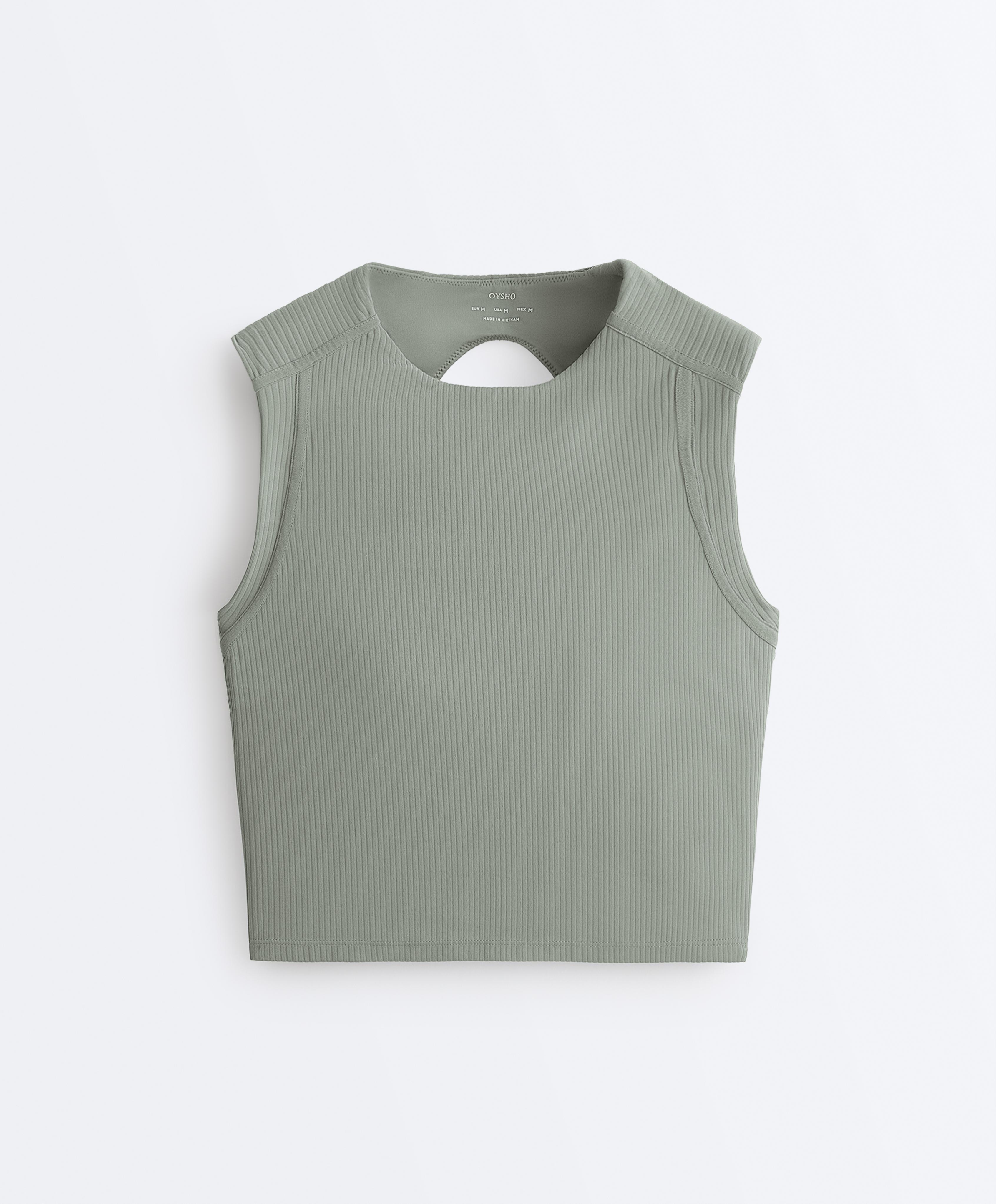 Sleeveless Rib Comfortlux Tank Top — KHAKI-GREY