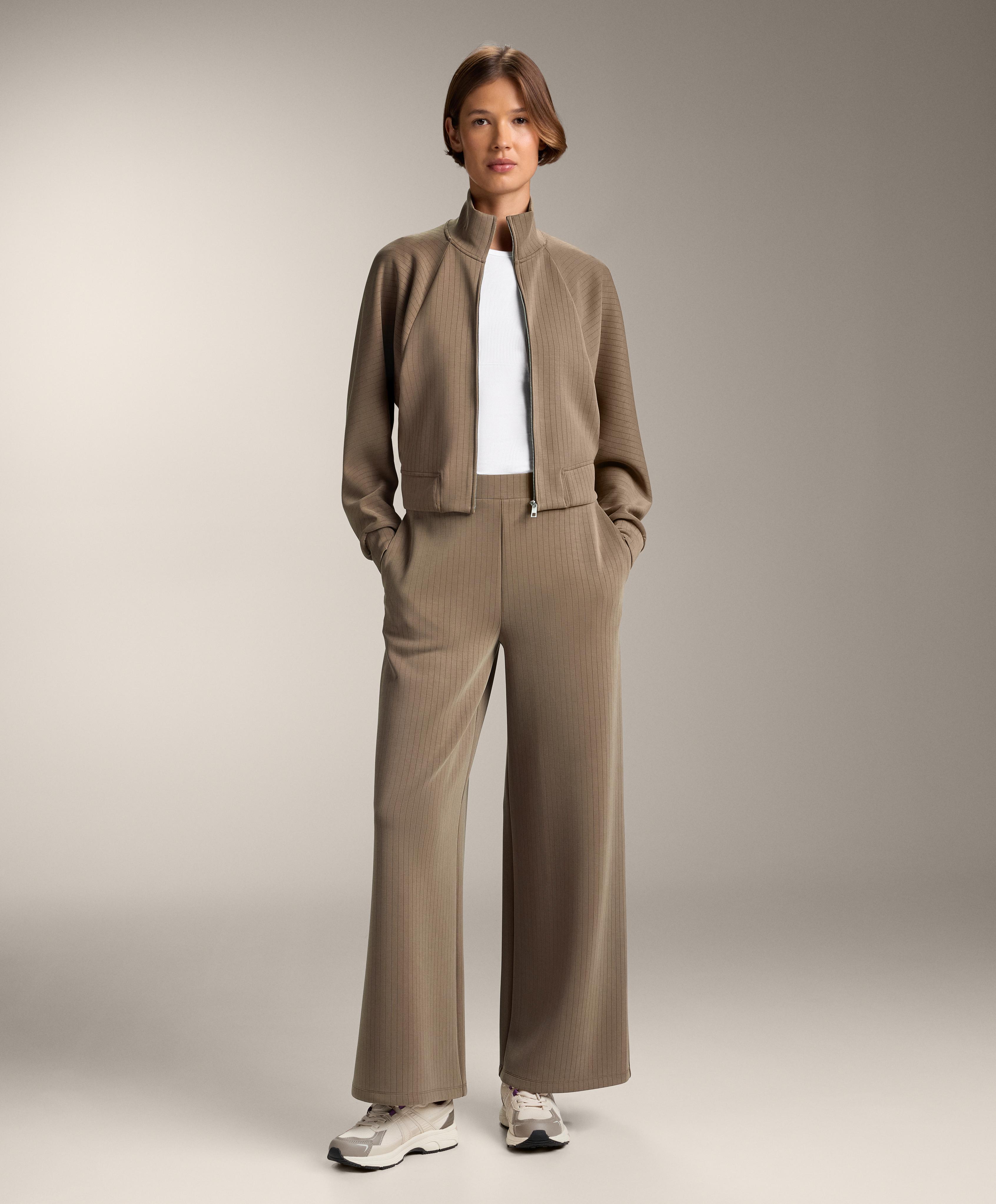 Striped high-neck jacket with soft-touch modal | OYSHO