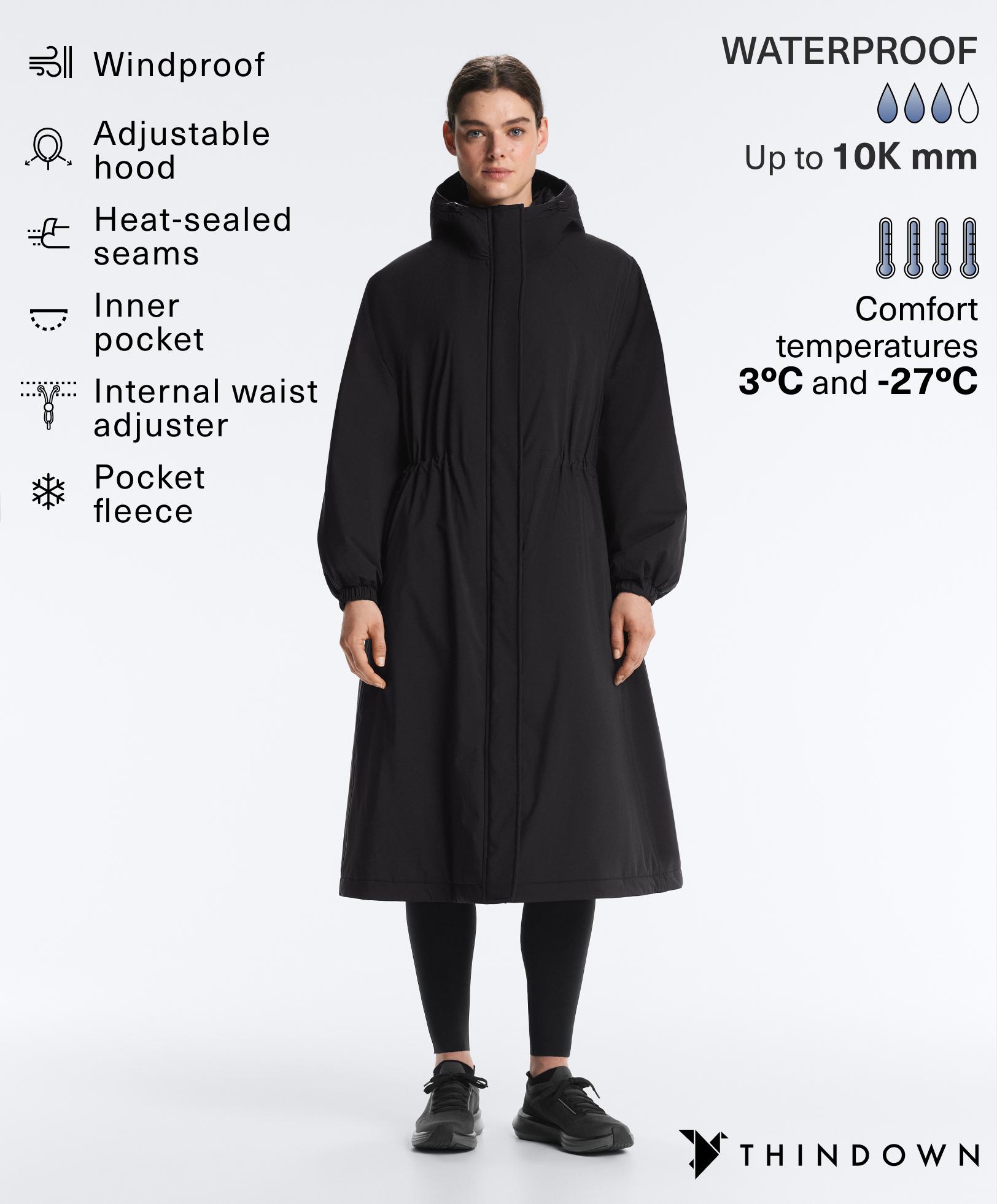 10k Thindown® waterproof extra-light long padded jacket