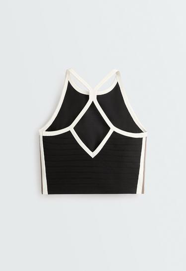 Contrast-piped comfortlux tank top — BLACK 8