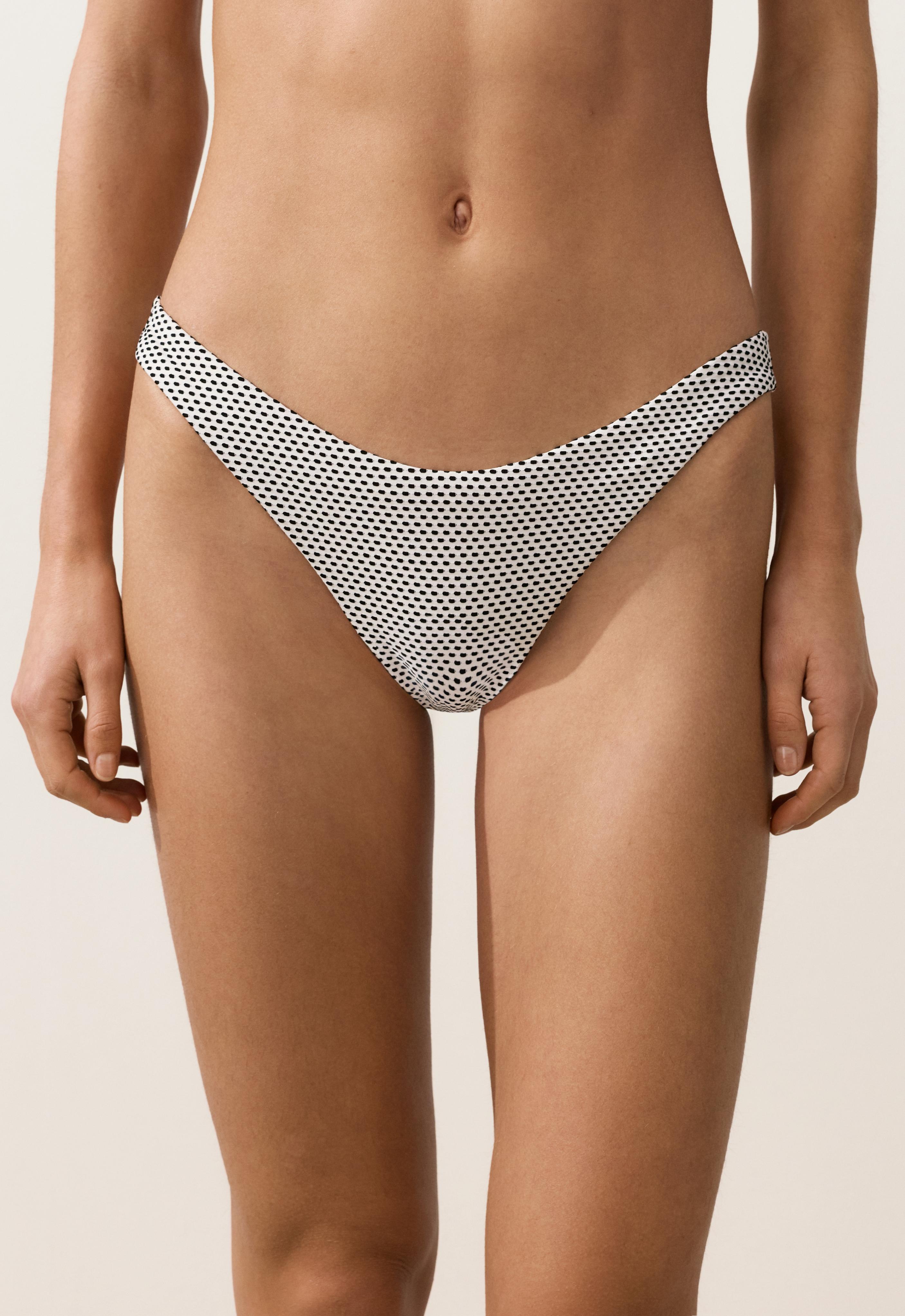 Polka dot jacquard U-cut medium-coverage bikini briefs - Sale