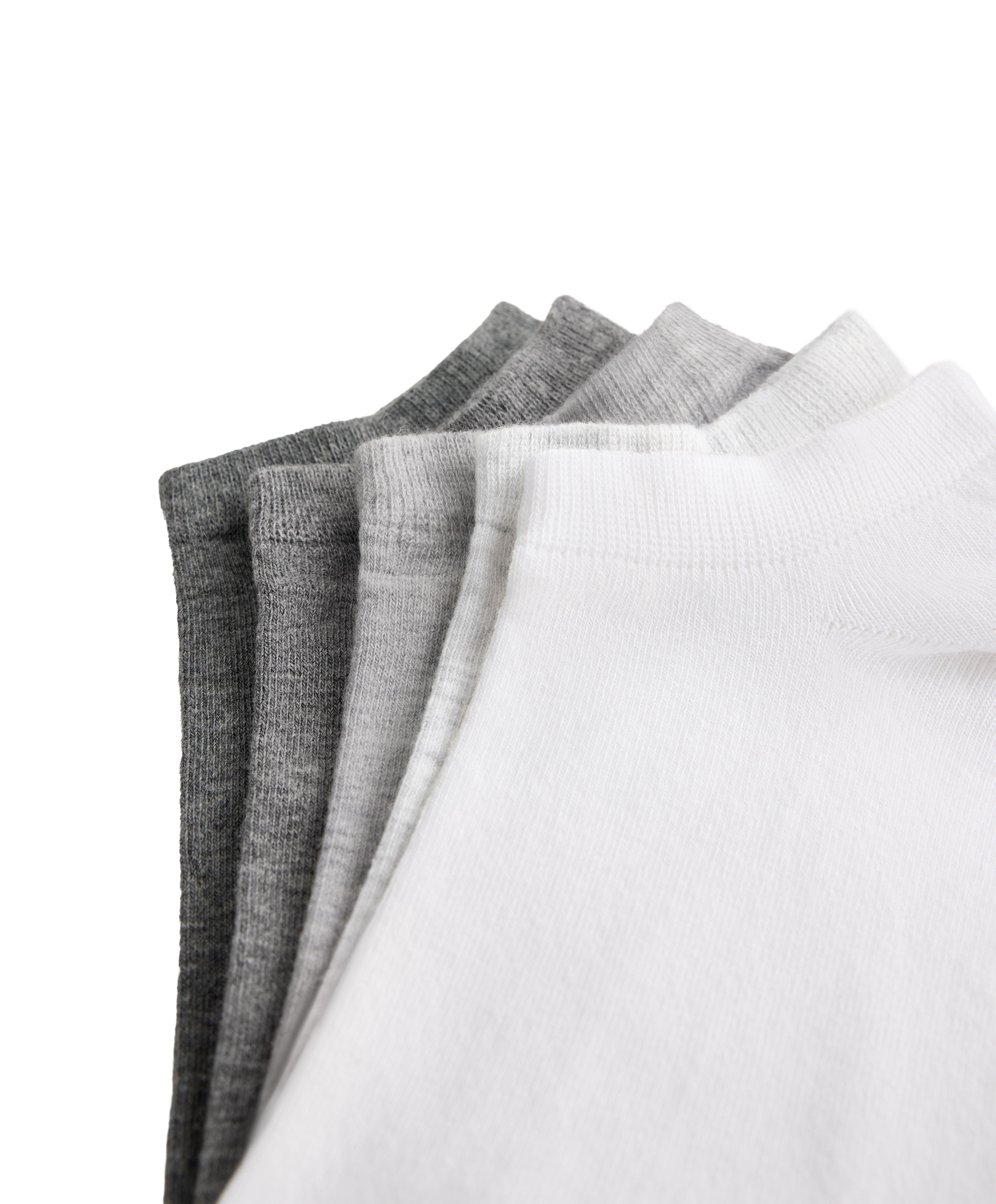 5 pairs of cotton sneaker socks — PALE GREY MELANGE
